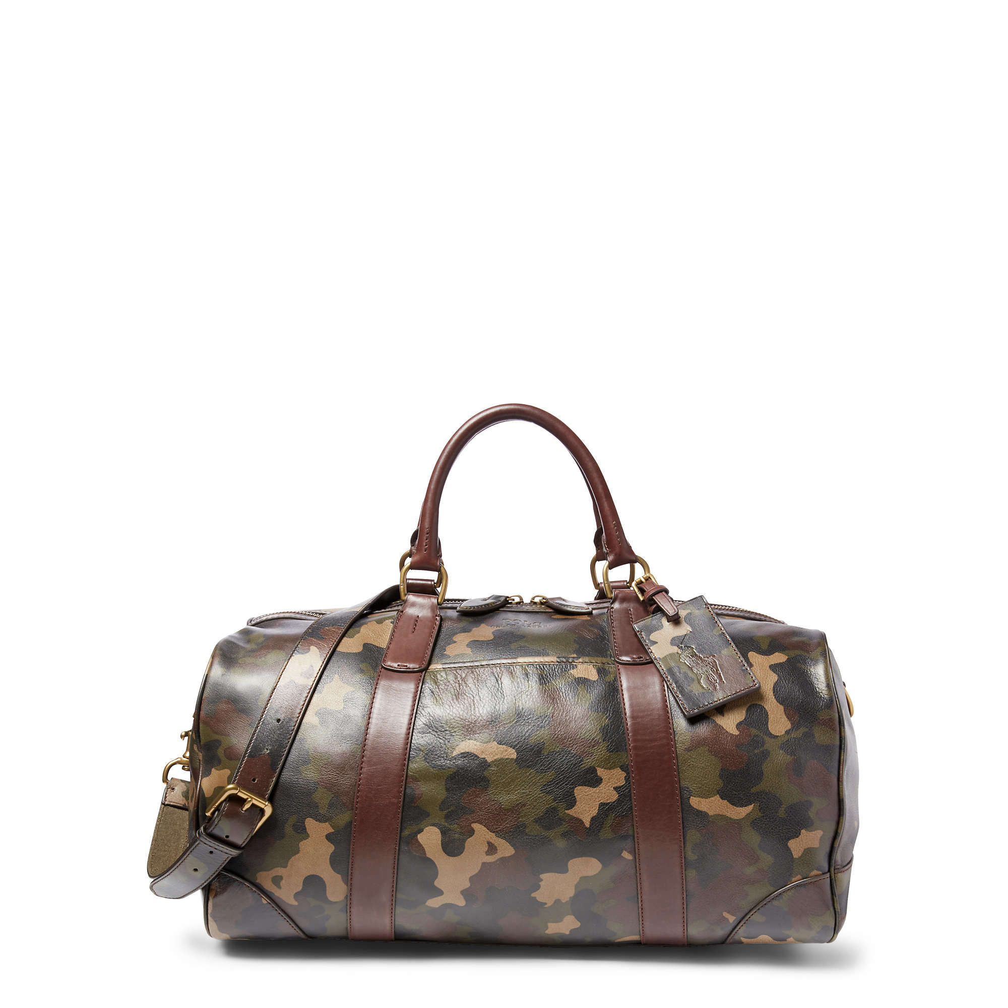 Polo Ralph Lauren Camouflage Leather Duffel Bag in Gray for Men | Lyst