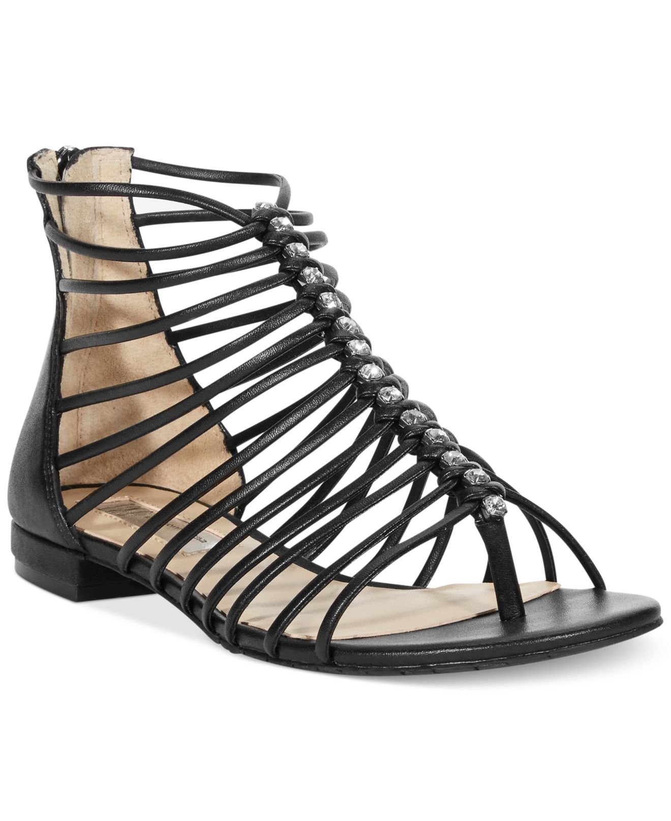 INC International Concepts Womens Avah Flat Gladiator Sandals in Black ...