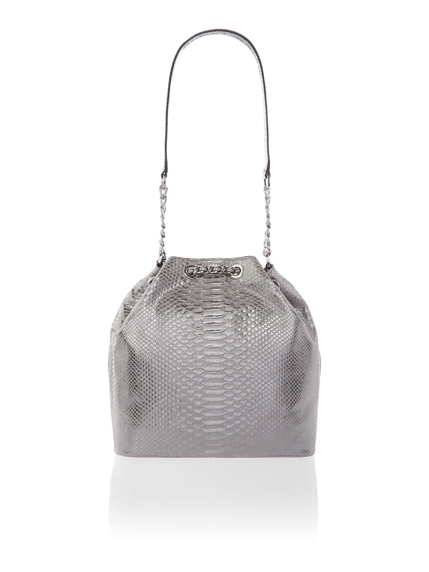 Michael kors Frankie Silver Snake Duffle Bag in Silver Lyst