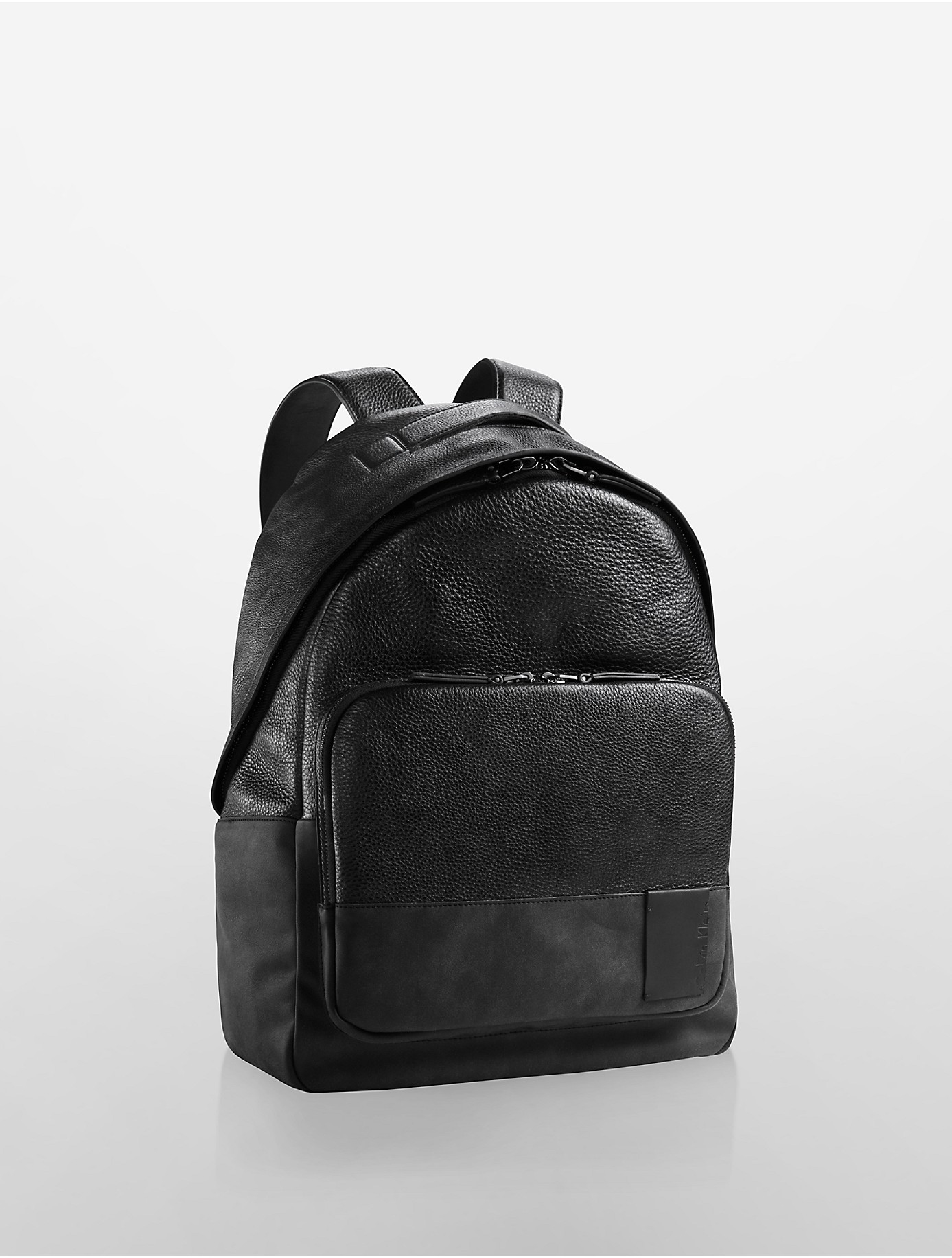 Calvin Klein Jeans Pebble Textured Leather Backpack in Black | Lyst