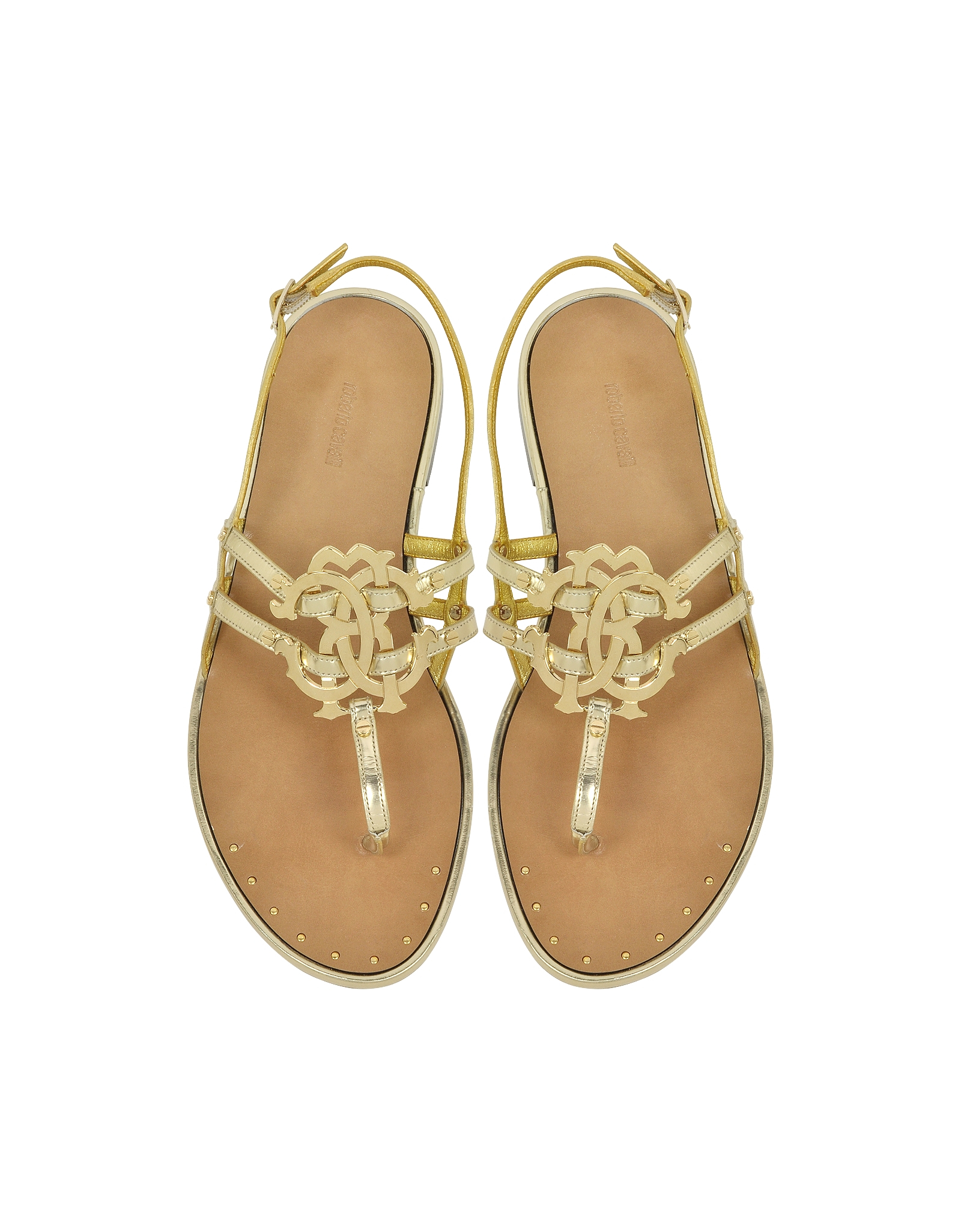 gold leather flat sandals