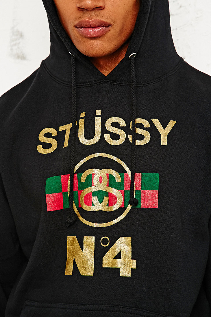 Stussy No4 Hoodie in Check in Black for Men - Lyst