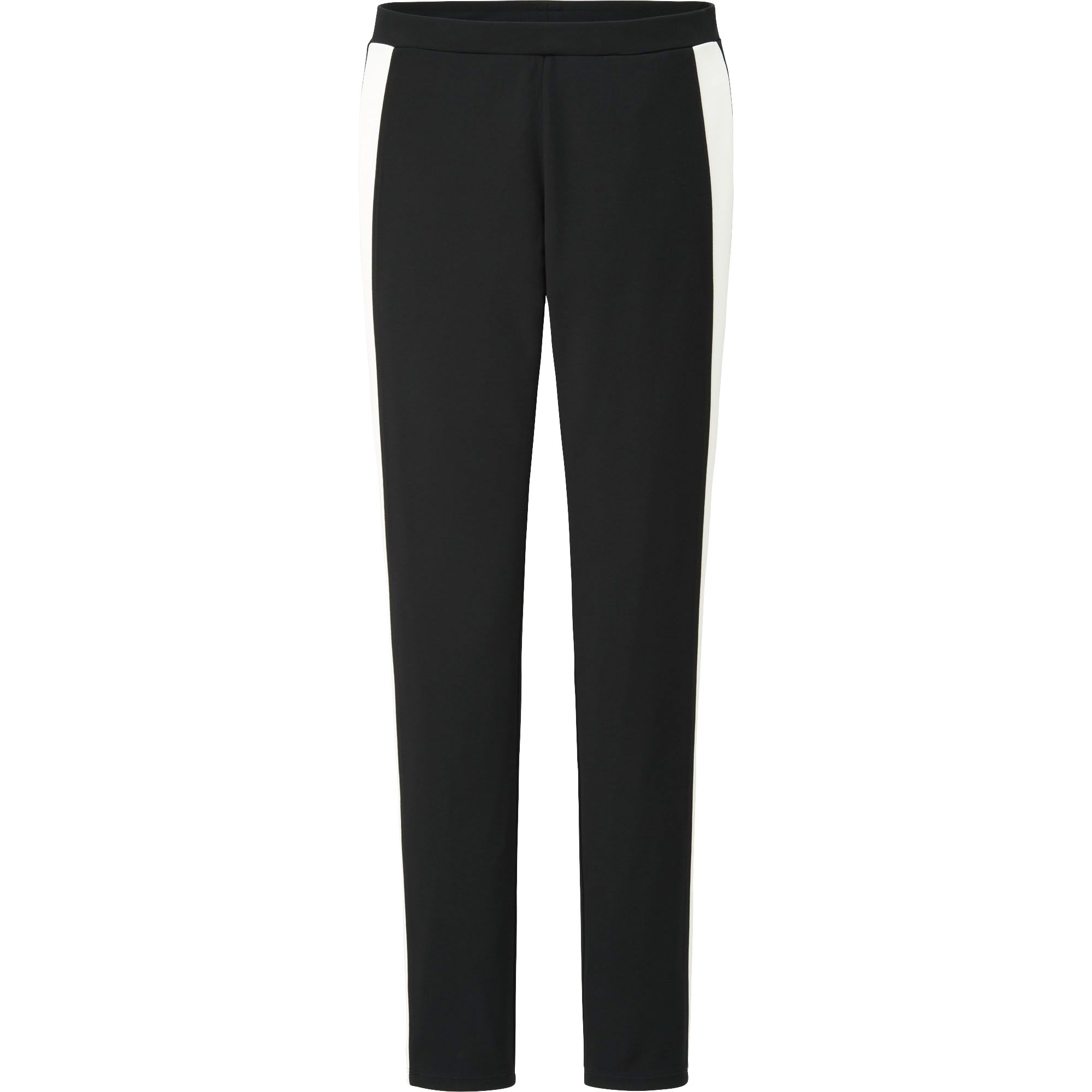 Uniqlo Side Stripe Ponte Leggings Trousers in Black (90) | Lyst