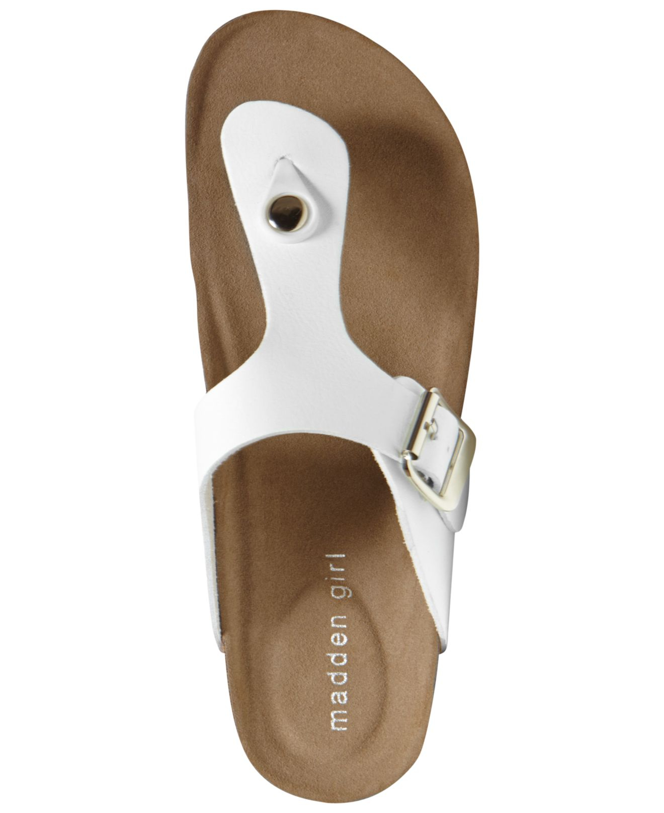 Madden Girl Boise Footbed Thong Sandals in White Lyst