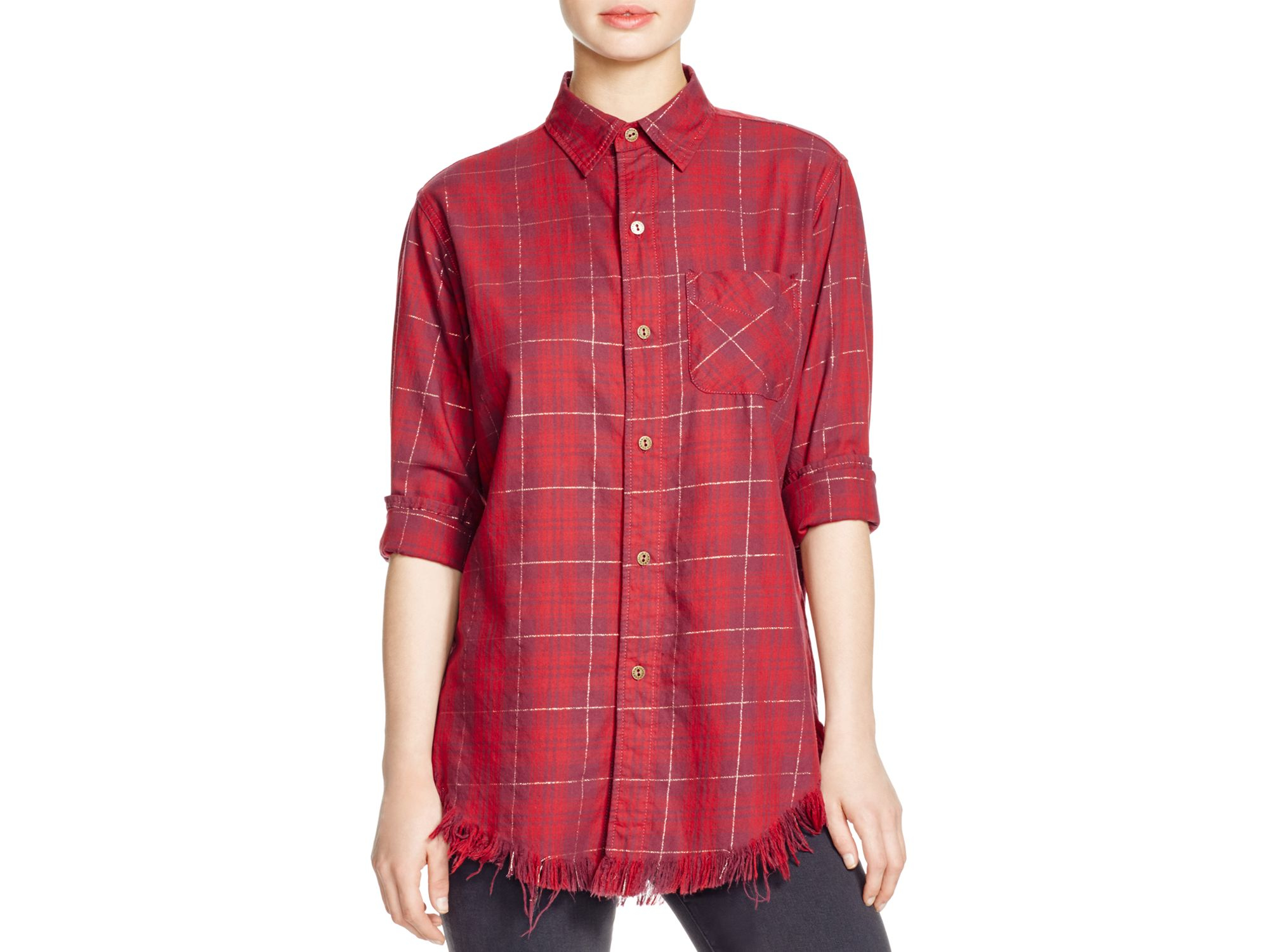 frayed hem shirt