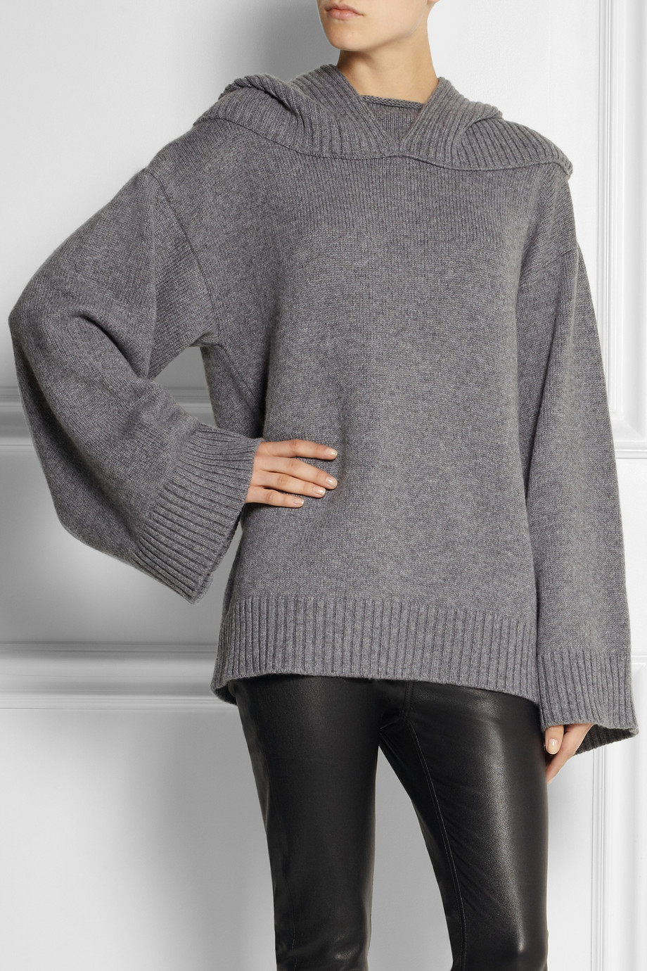Dolce & Gabbana Hooded Cashmere Sweater in Gray - Lyst