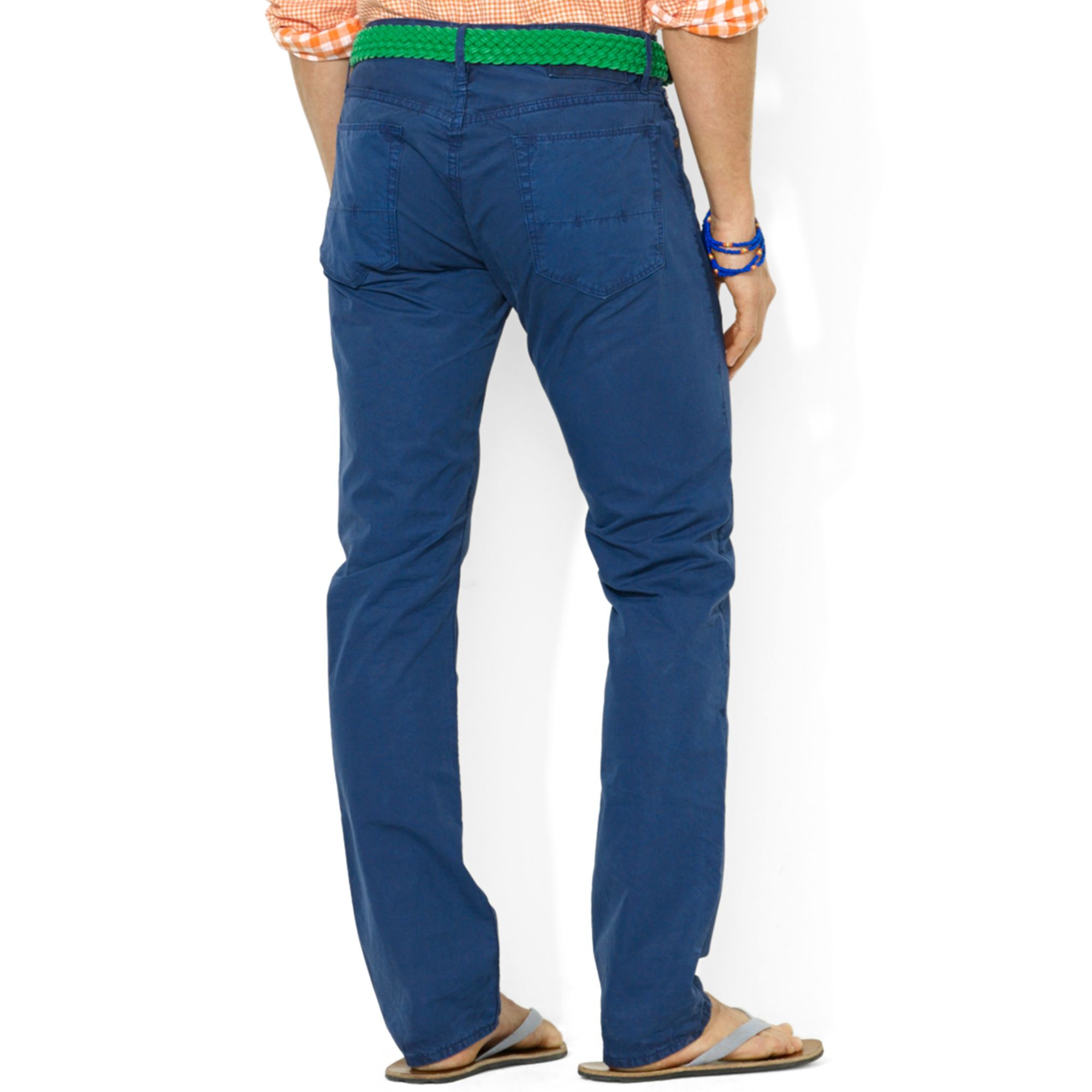 Lyst Polo Ralph Lauren Polo Slimfit Fivepocket Poplin Pants in Blue for Men
