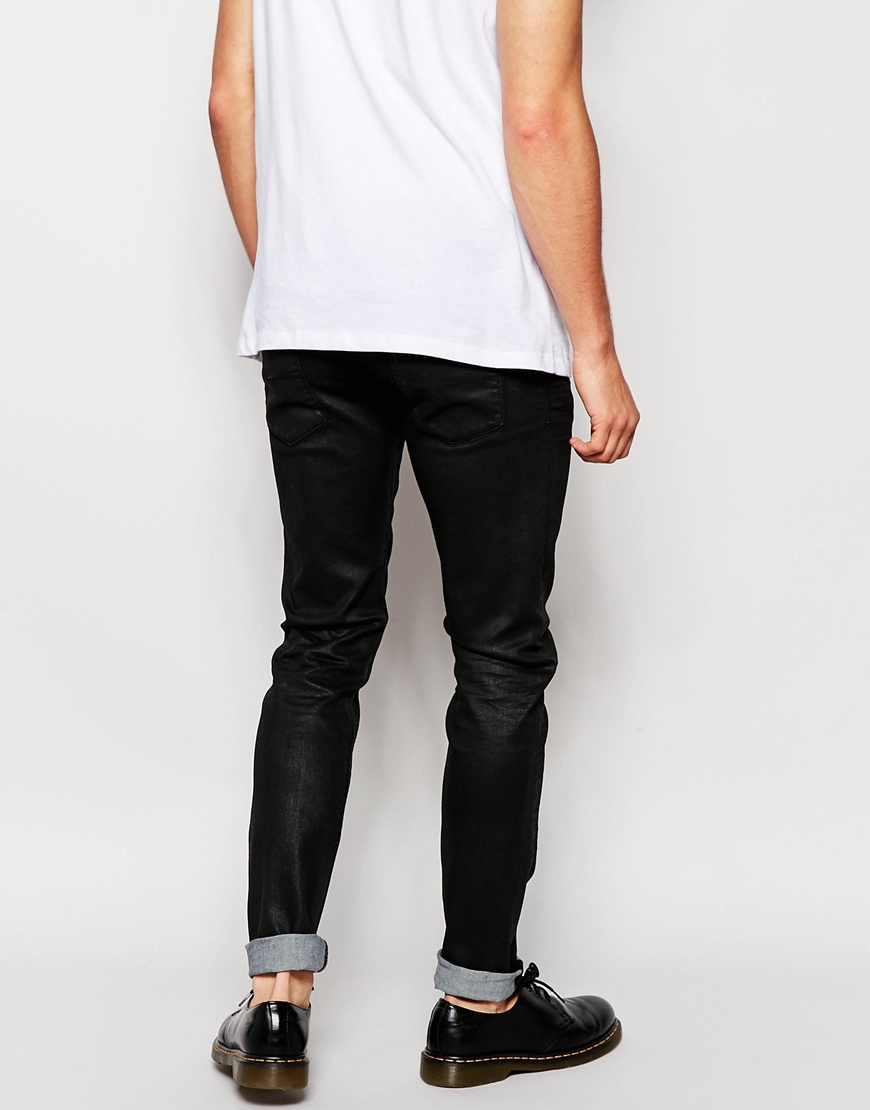 DIESEL Jeans Sleenker 663q Skinny Fit Stretch Black Coated for Men | Lyst