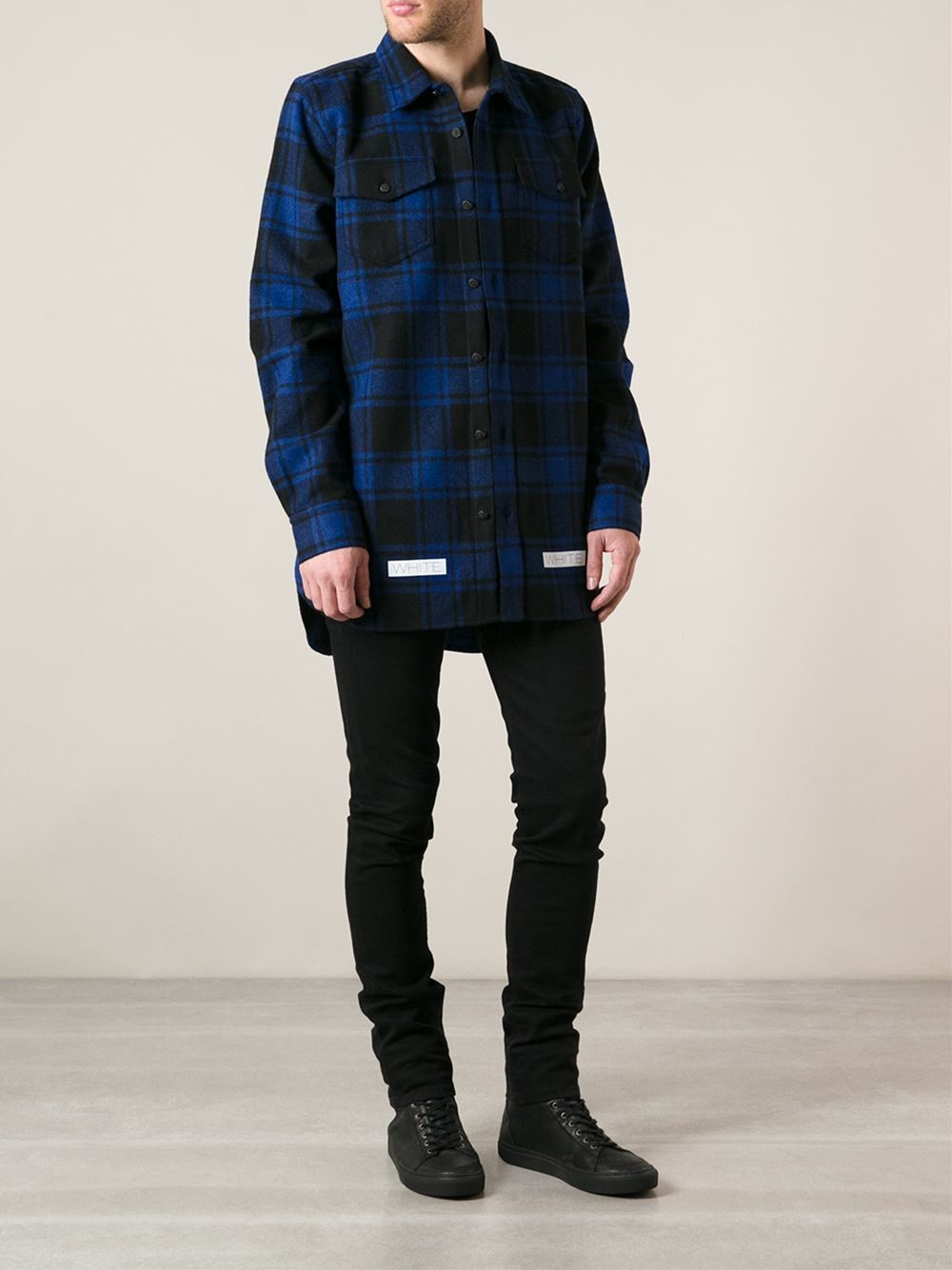 off white check shirt
