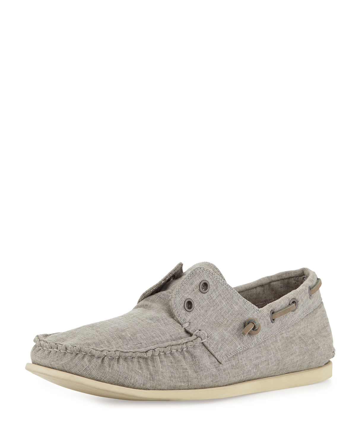 Lyst John Varvatos Schooner Linen Boat Shoe in Gray for Men