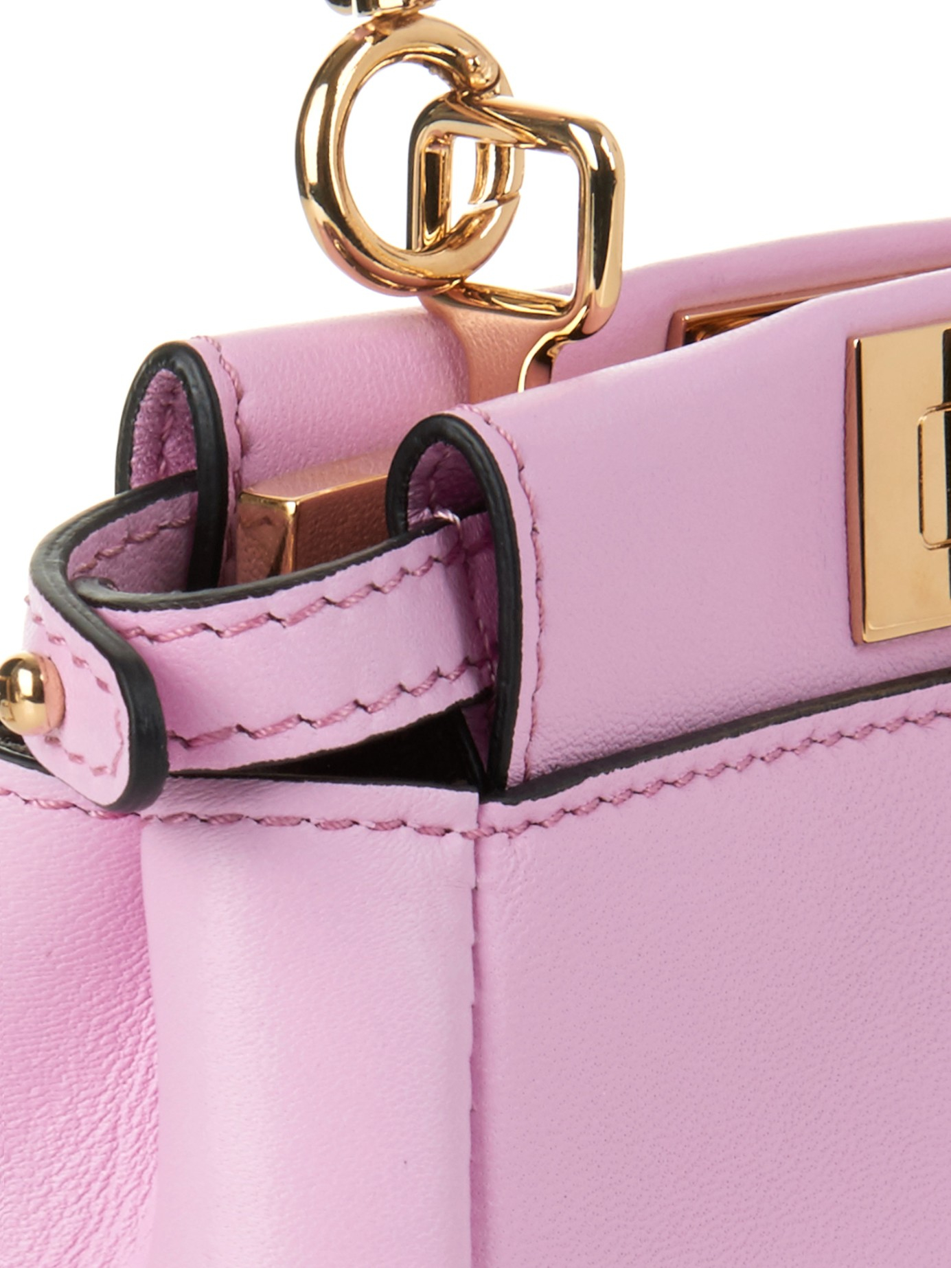 Fendi Micro Peekaboo Leather Cross-Body Bag in Pink