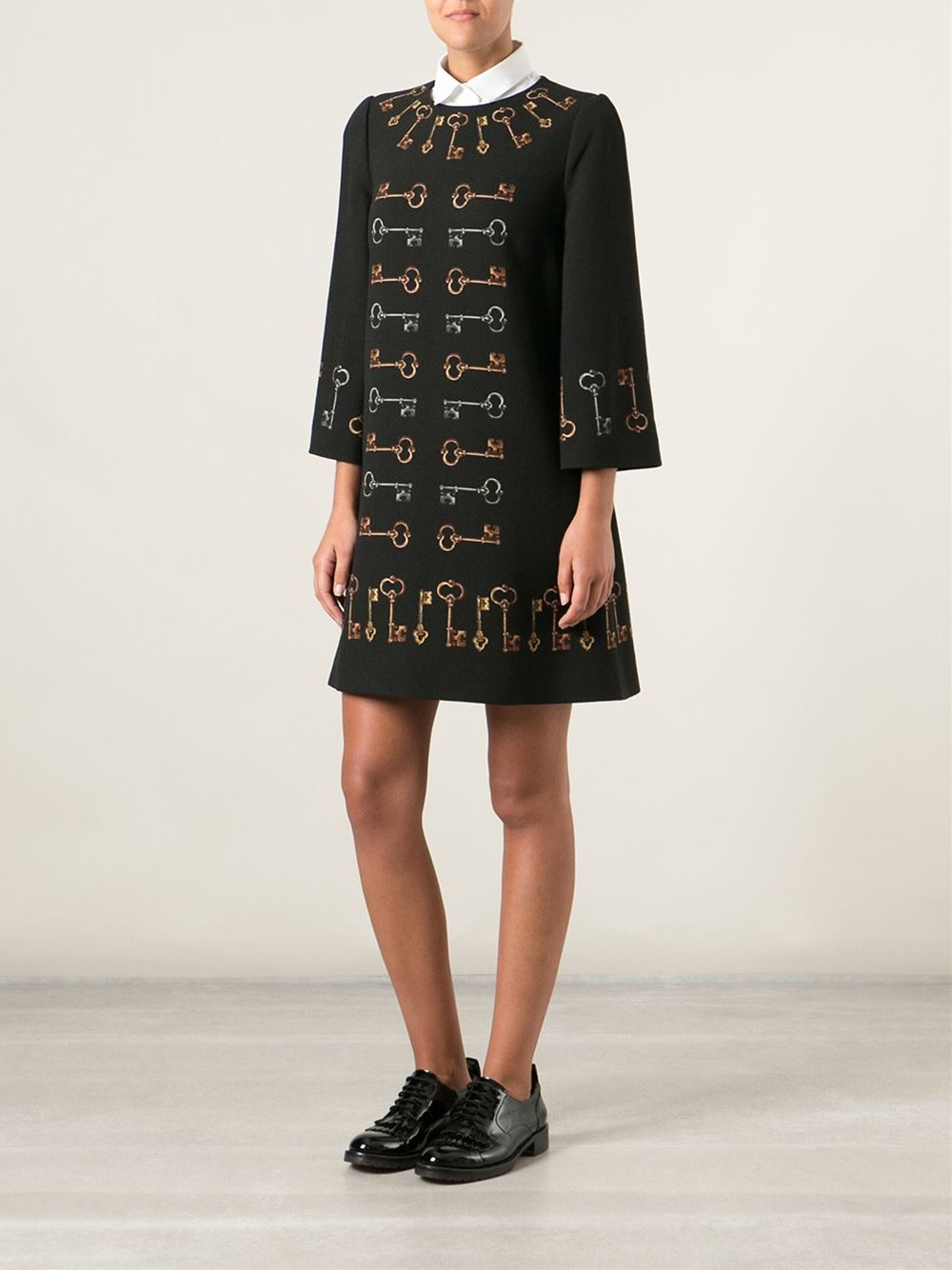 Dolce & Gabbana Medieval Keys Print Dress in Black - Lyst