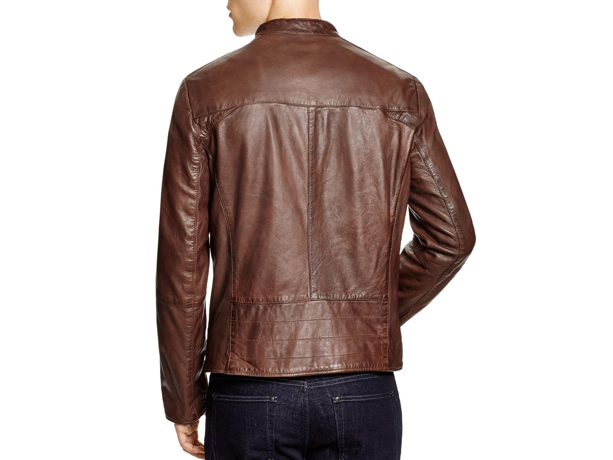 skal Tablet lejesoldat BOSS by HUGO BOSS Boss Orange Jermon Leather Jacket in Chocolate (Brown)  for Men - Lyst