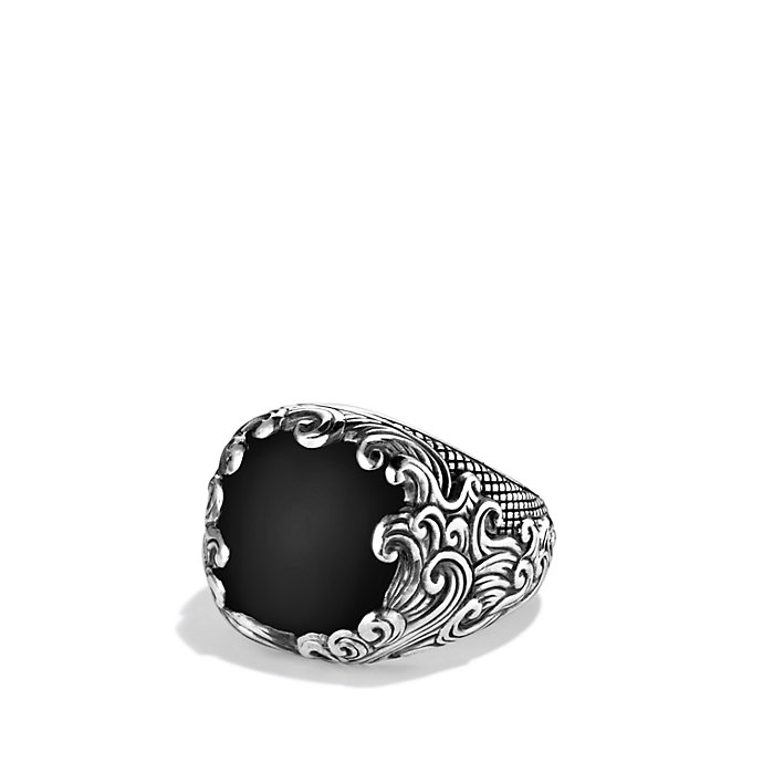 David Yurman Waves Ring in Silver for Men (BLACK ONYX) Lyst