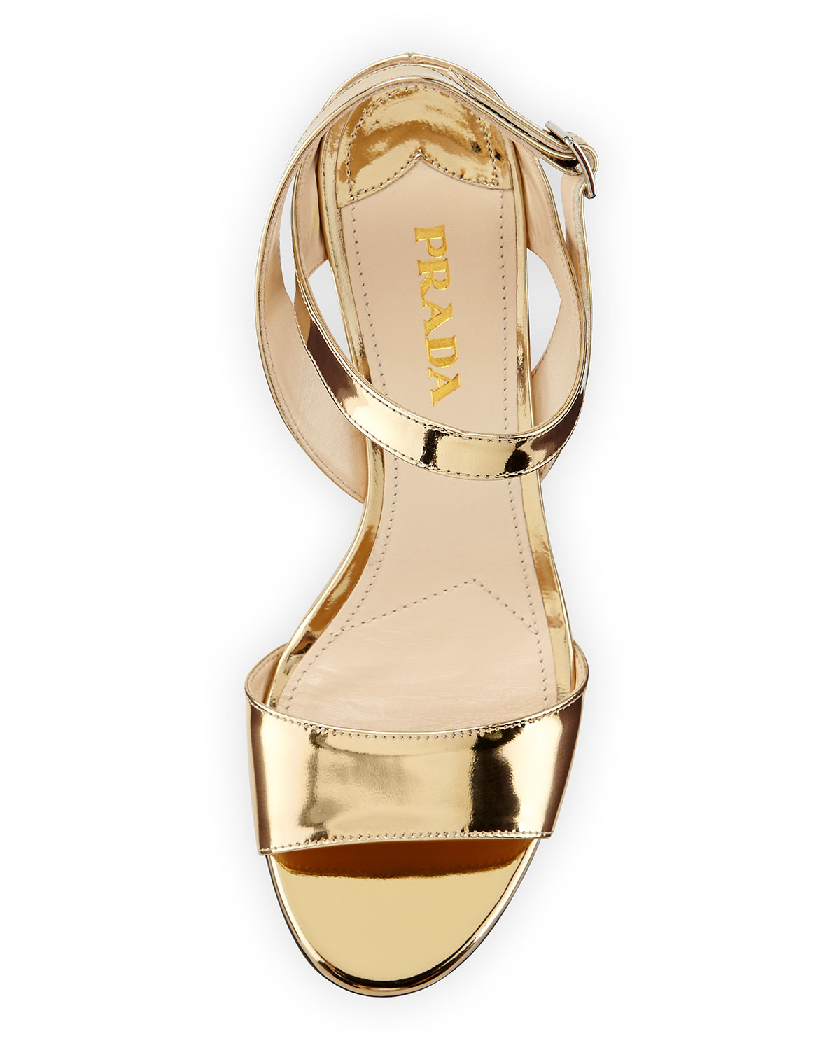 prada gold platform