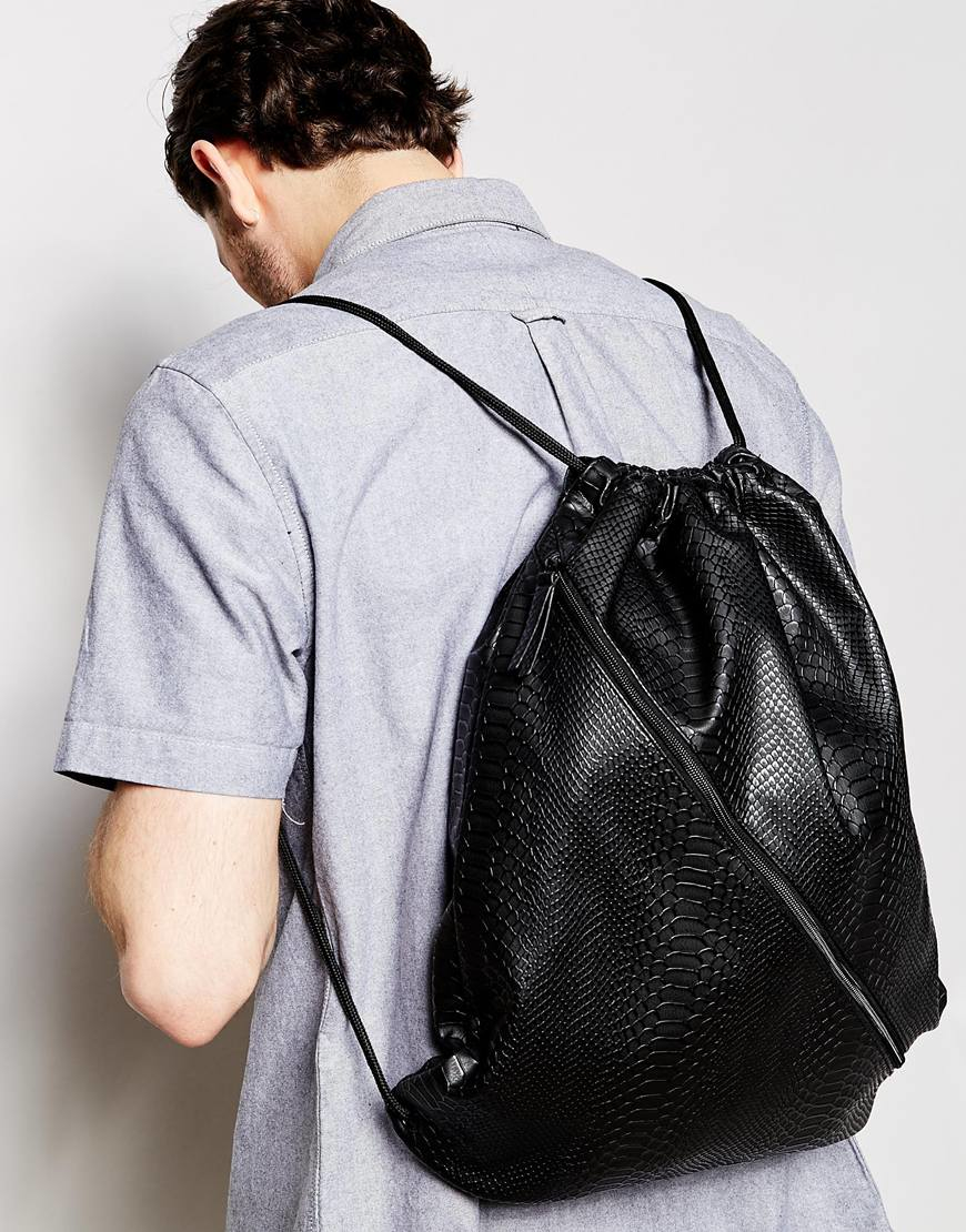 mens drawstring backpack