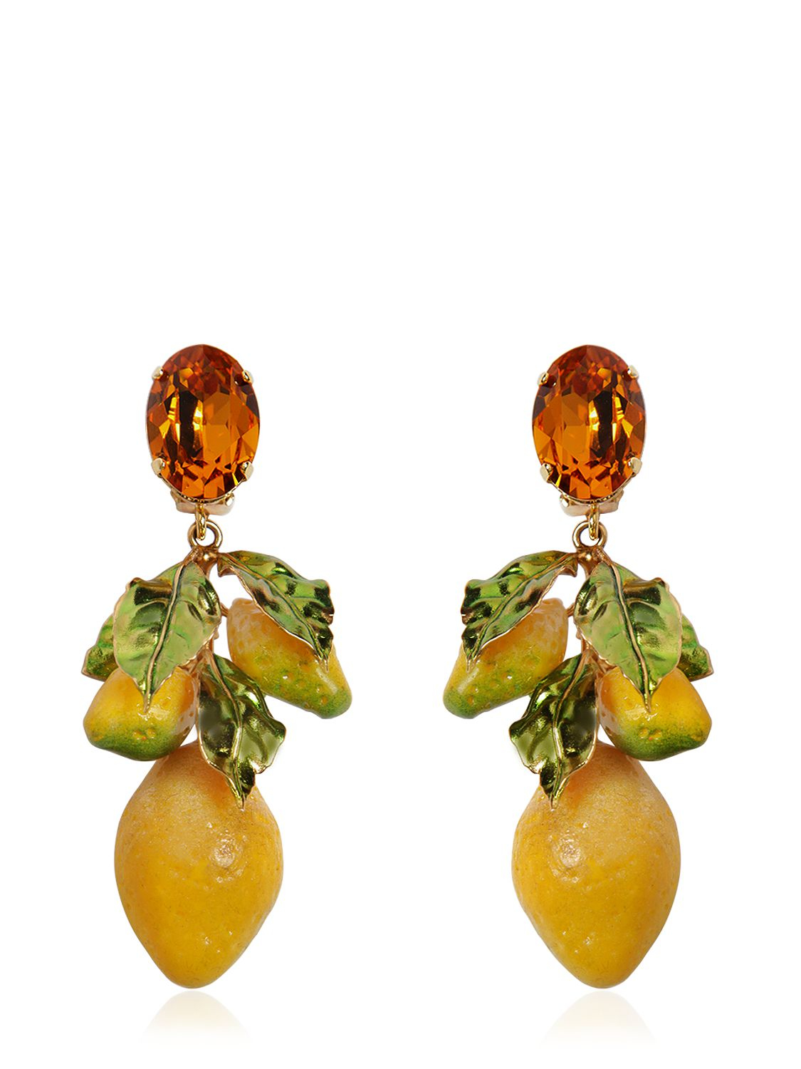 Dolce Gabbana Lemons Drop Clip Earrings In Yellow Green Yellow Lyst