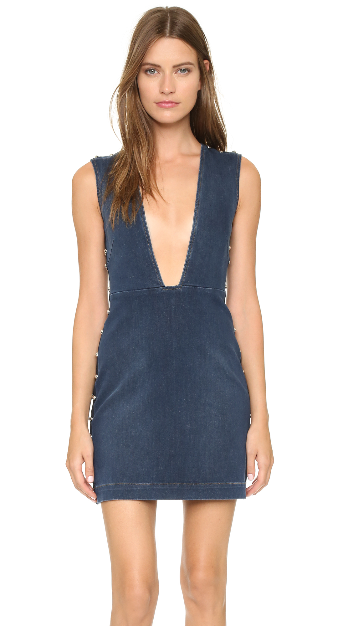 deep v overall dress