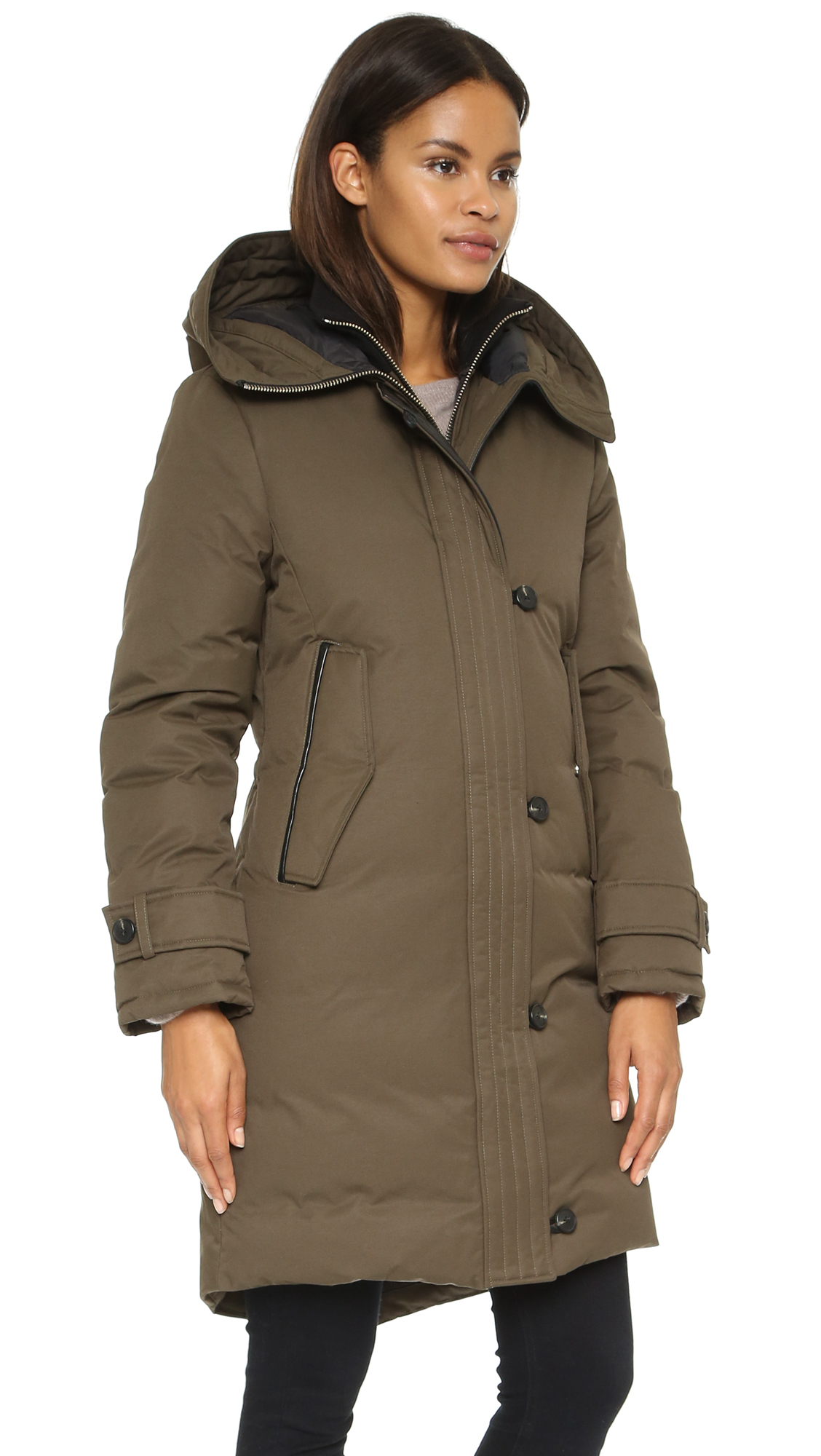 Mackage Cotton Villa Hooded Lux Down Jacket in Army (Green) - Lyst