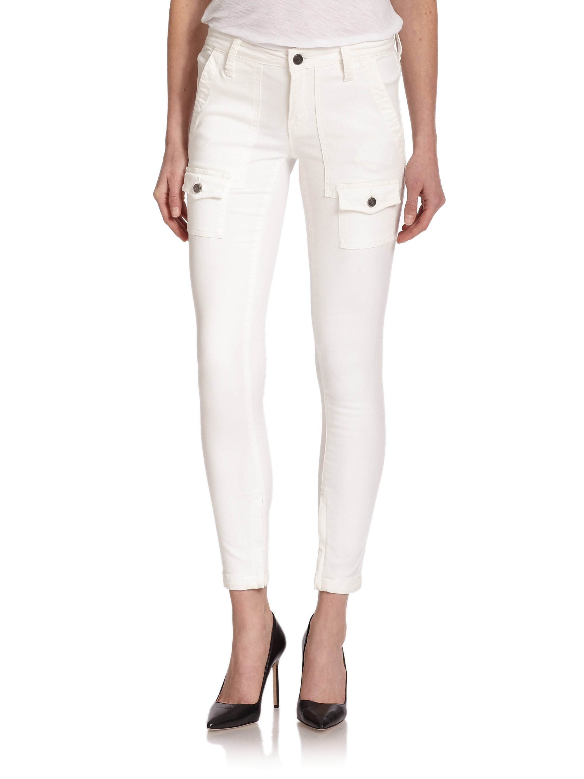 Joie Cotton So Real Skinny Cargo Pants in White - Lyst
