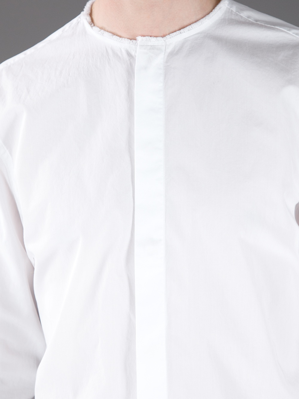 Lyst - Acne Studios Meryl Collarless Shirt in White for Men