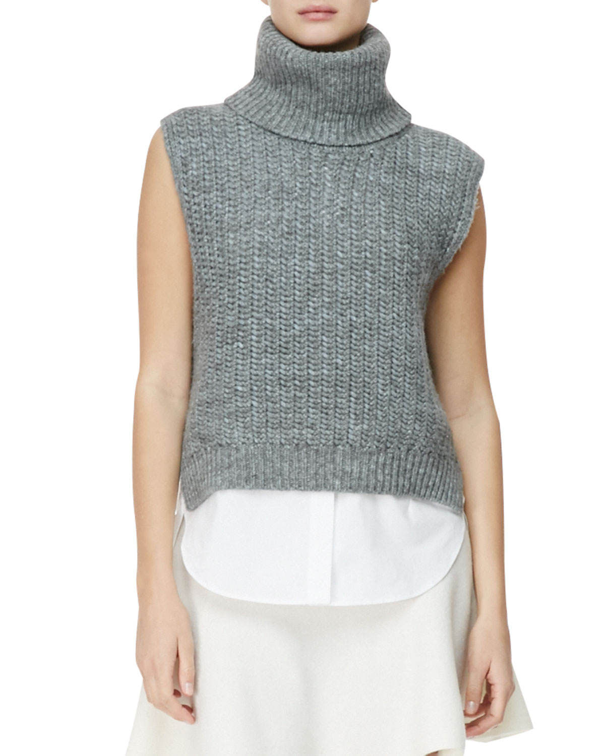 Lyst 3.1 Phillip Lim Sleeveless HighLow Turtleneck Sweater in Blue