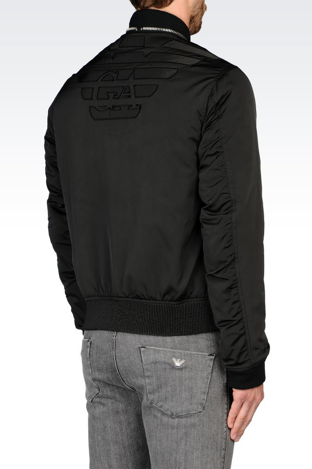 armani black bomber jacket