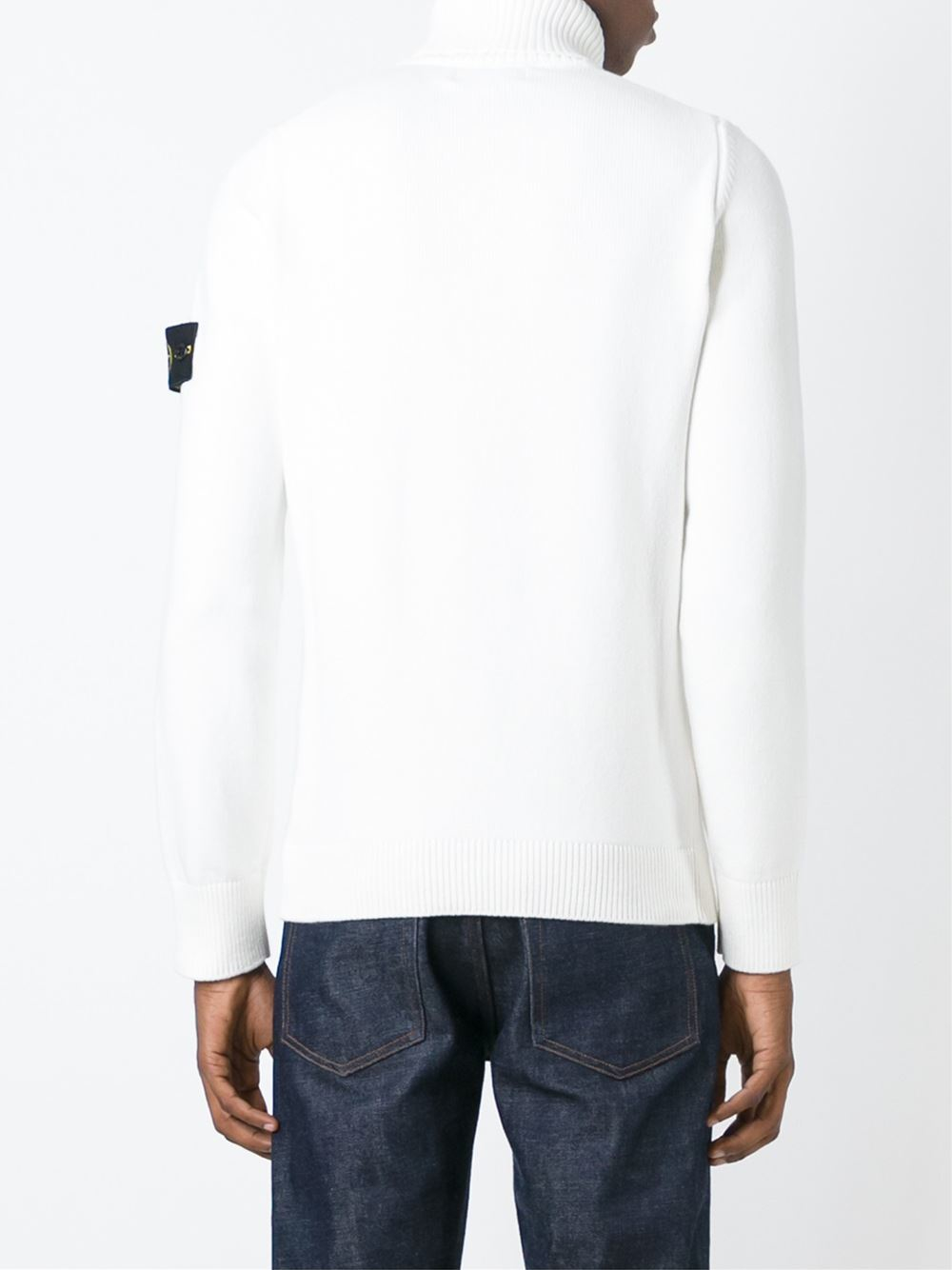 Stone Island Roll Neck Sweater in White for Men - Lyst