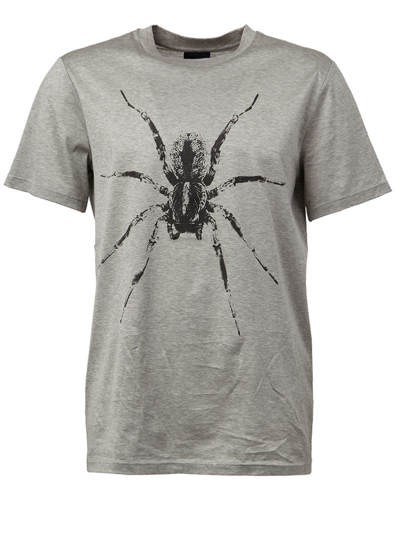 Lanvin Cotton Spider Print T-shirt in Grey (Gray) - Lyst