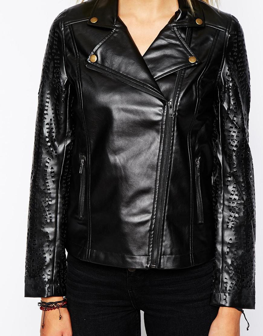 Lyst - House Of Harlow 1960 Ramona Faux Leather Jacket With Laser Cut ...