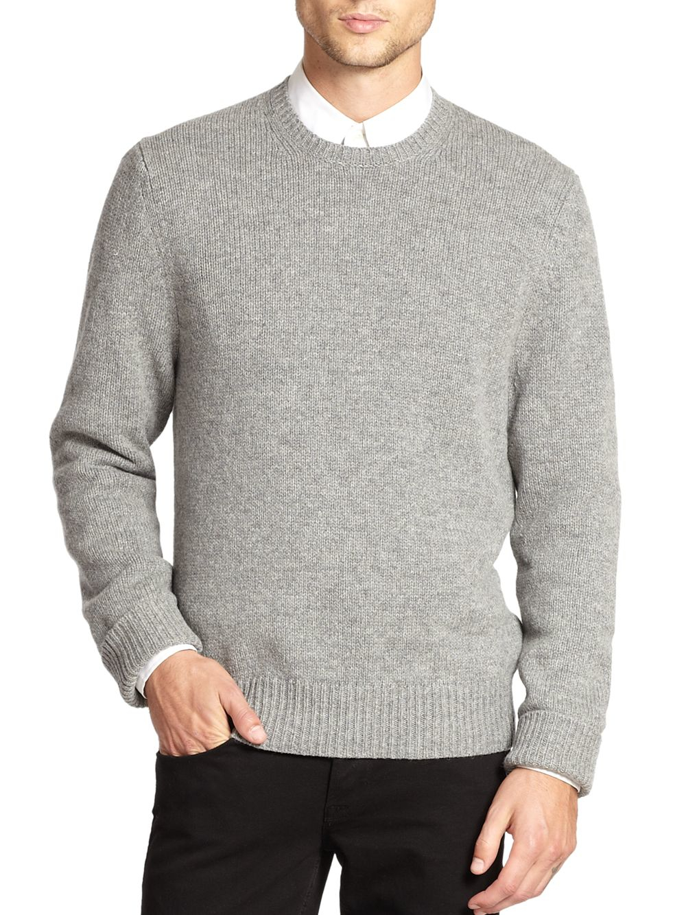 grey crewneck sweater