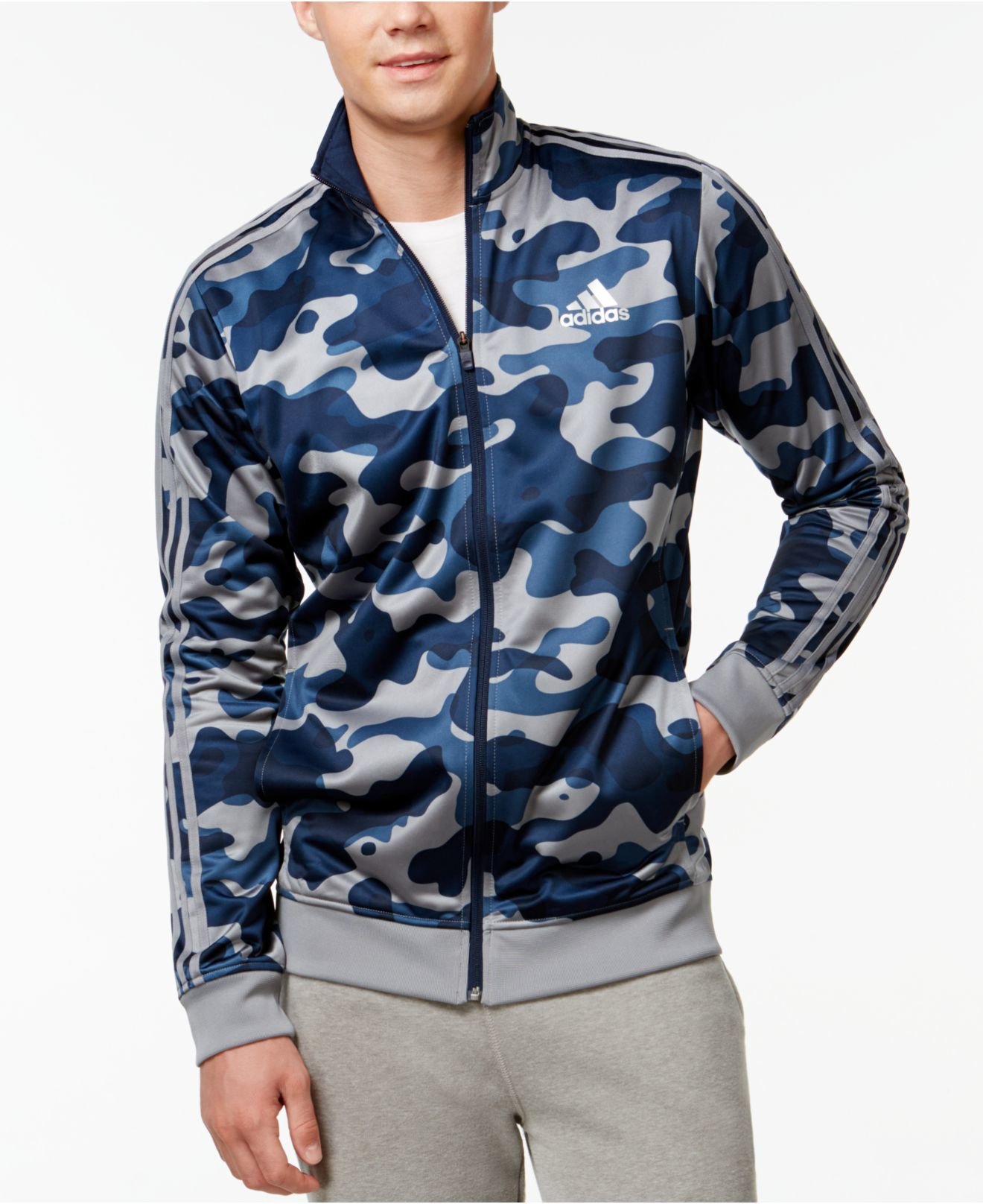 Plakater mængde af salg Udtømning adidas Originals Men's Camo Print Track Jacket in Navy/Grey (Blue) for Men  - Lyst