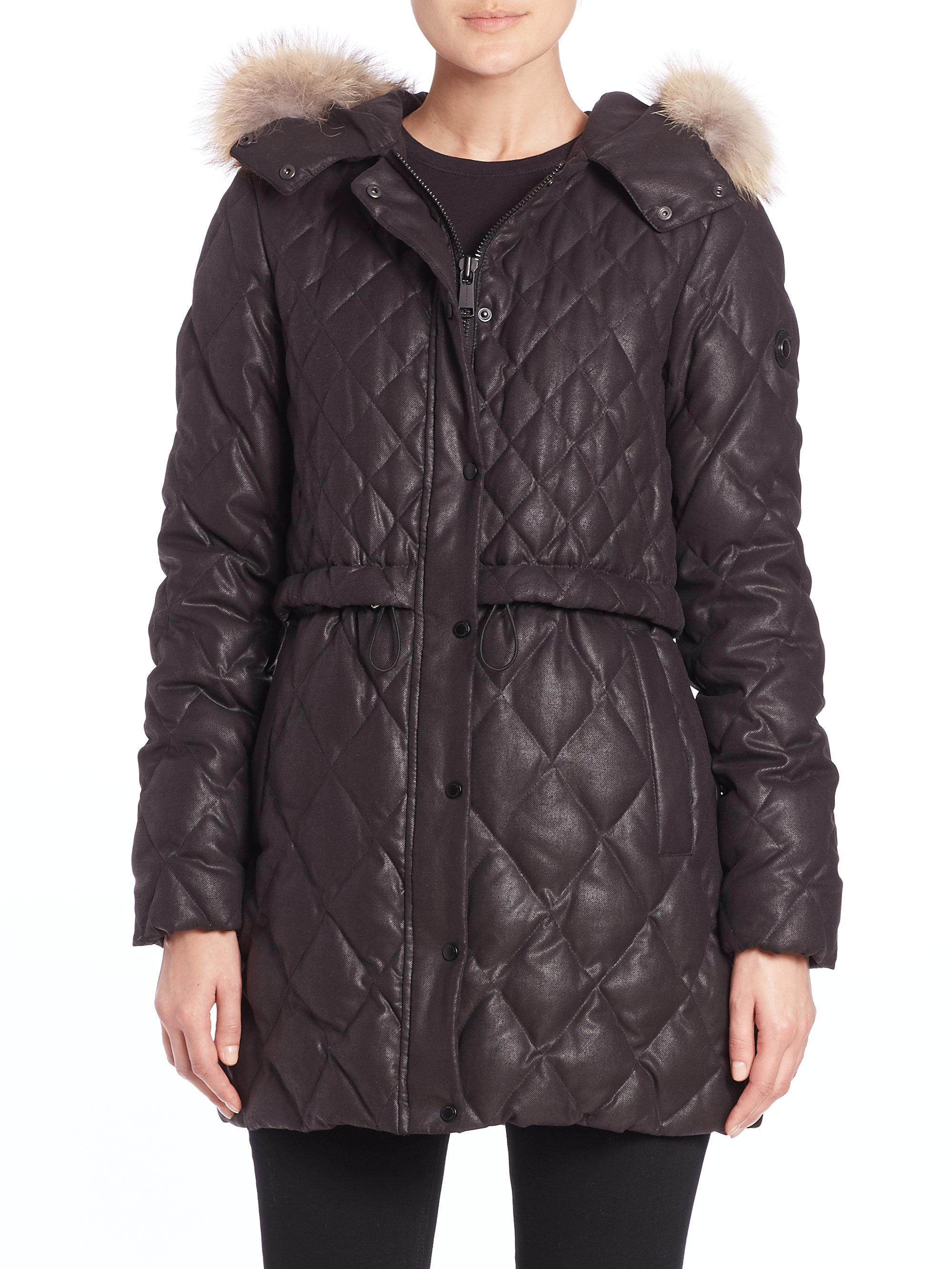 Imagini pentru Andrew Marc Genuine Coyote Fur Quilted Ava Parka