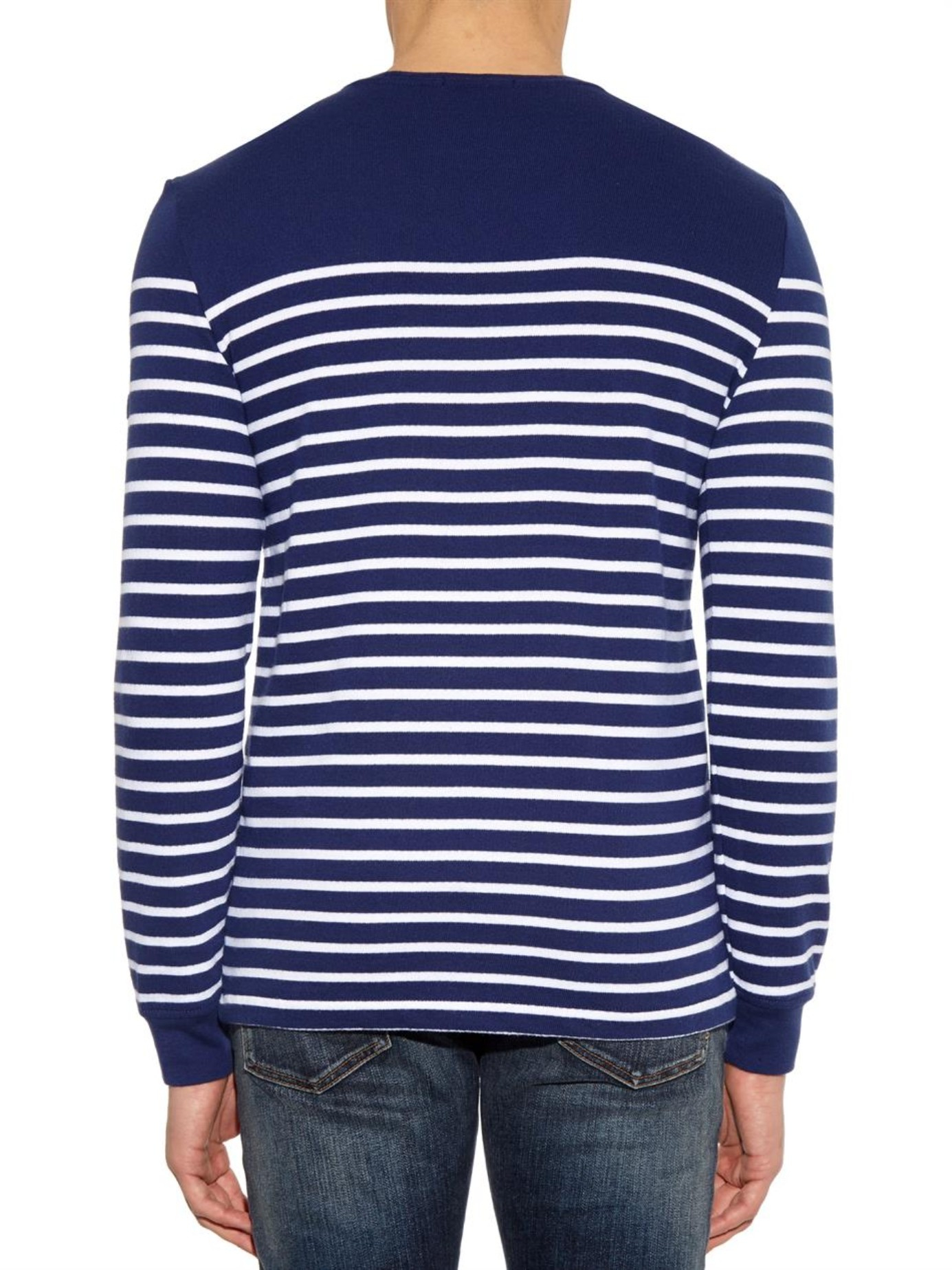 Lyst - Polo Ralph Lauren Breton-Stripe Crew-Neck Sweater in Blue for Men