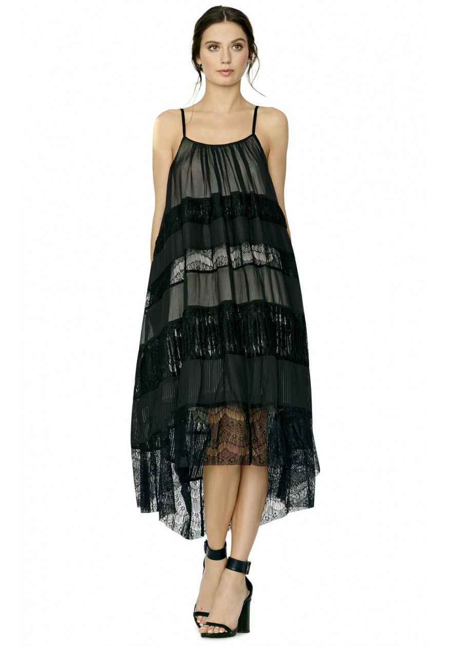 Alice + Olivia Dejas Trapeze Dress in Black - Lyst