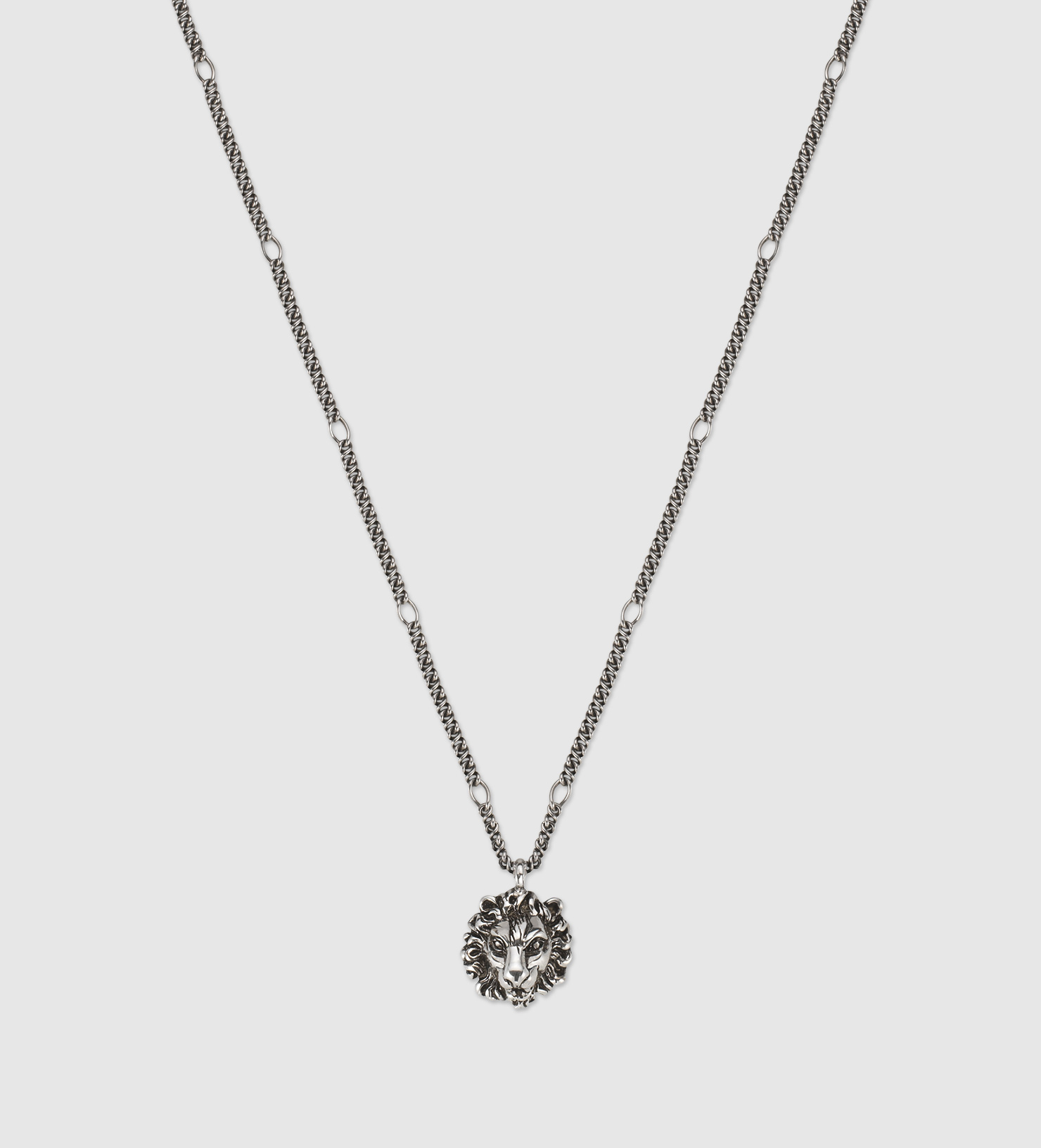 Gucci Necklace With Lion Head Pendant in Metallic for Men | Lyst