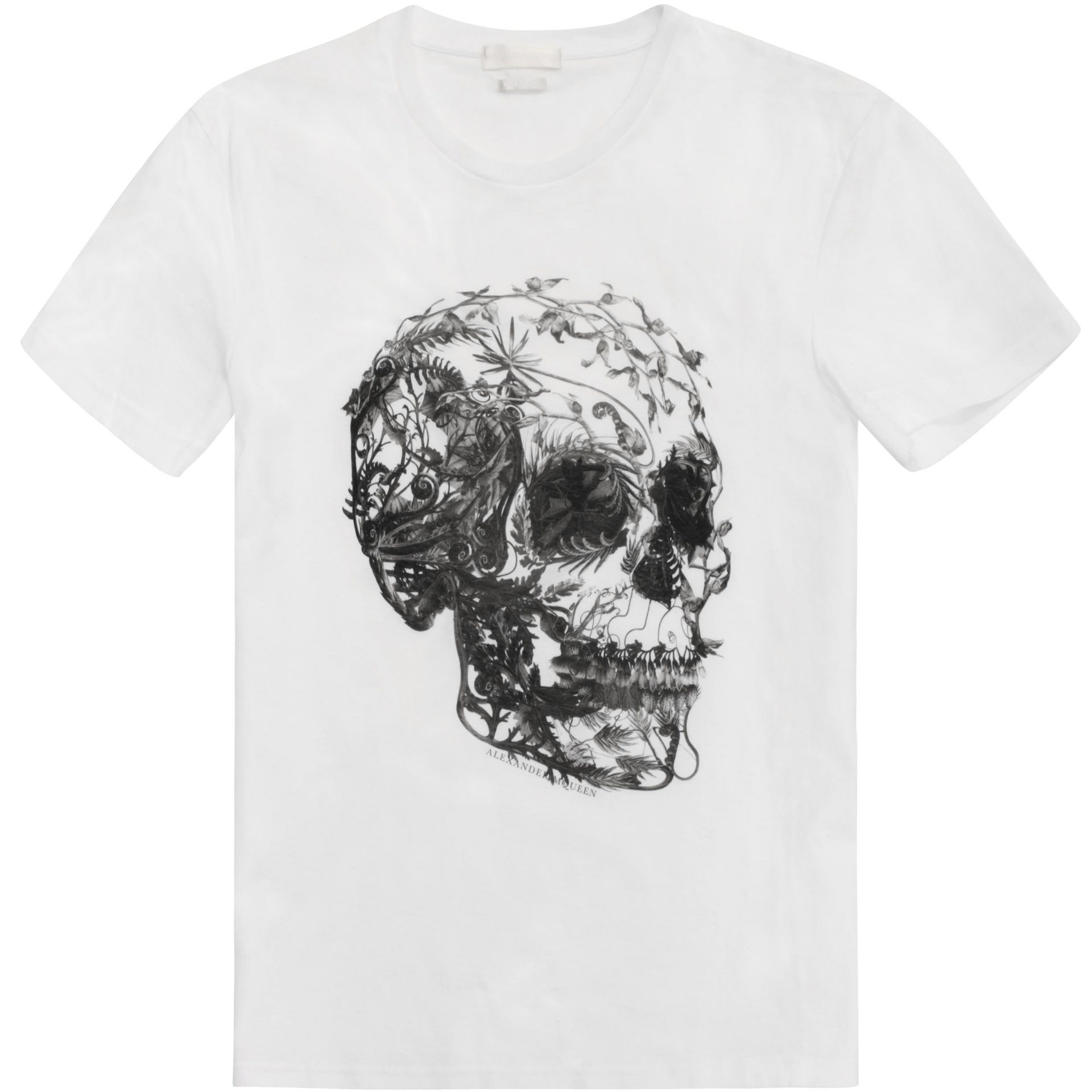 Alexander McQueen Floral Skull Print Tshirt in White (Black) for Men | Lyst