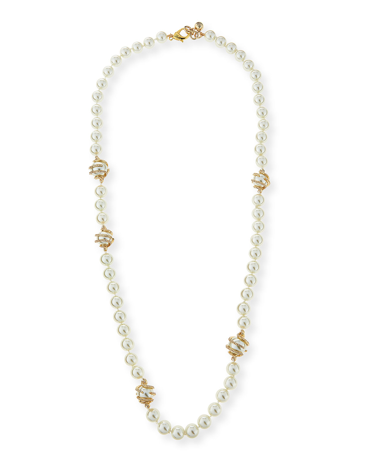 2019 gold color with simulated pearl heart cross chain necklace