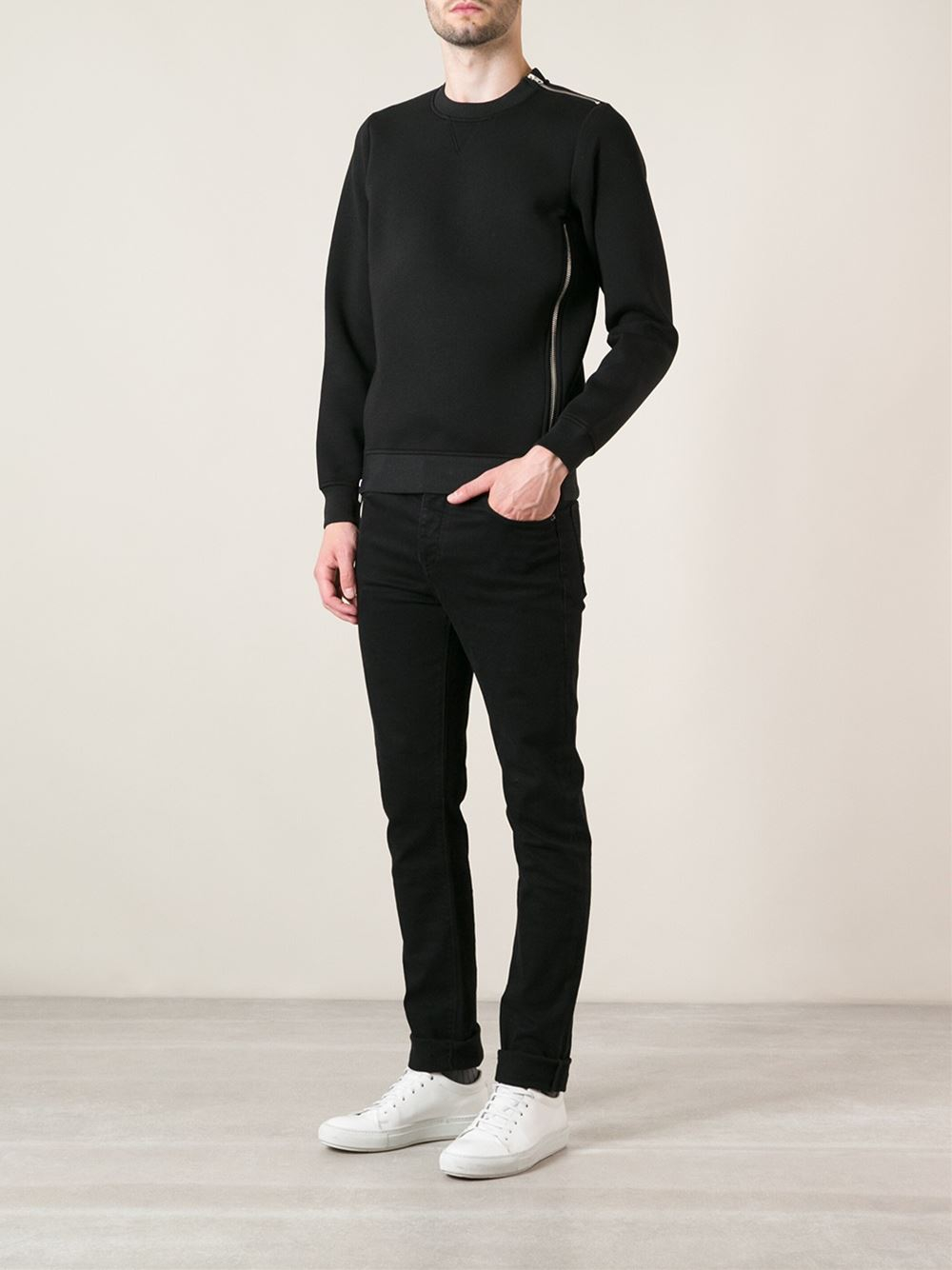 Diesel Black Gold Side Zip Sweatshirt in Black for Men | Lyst