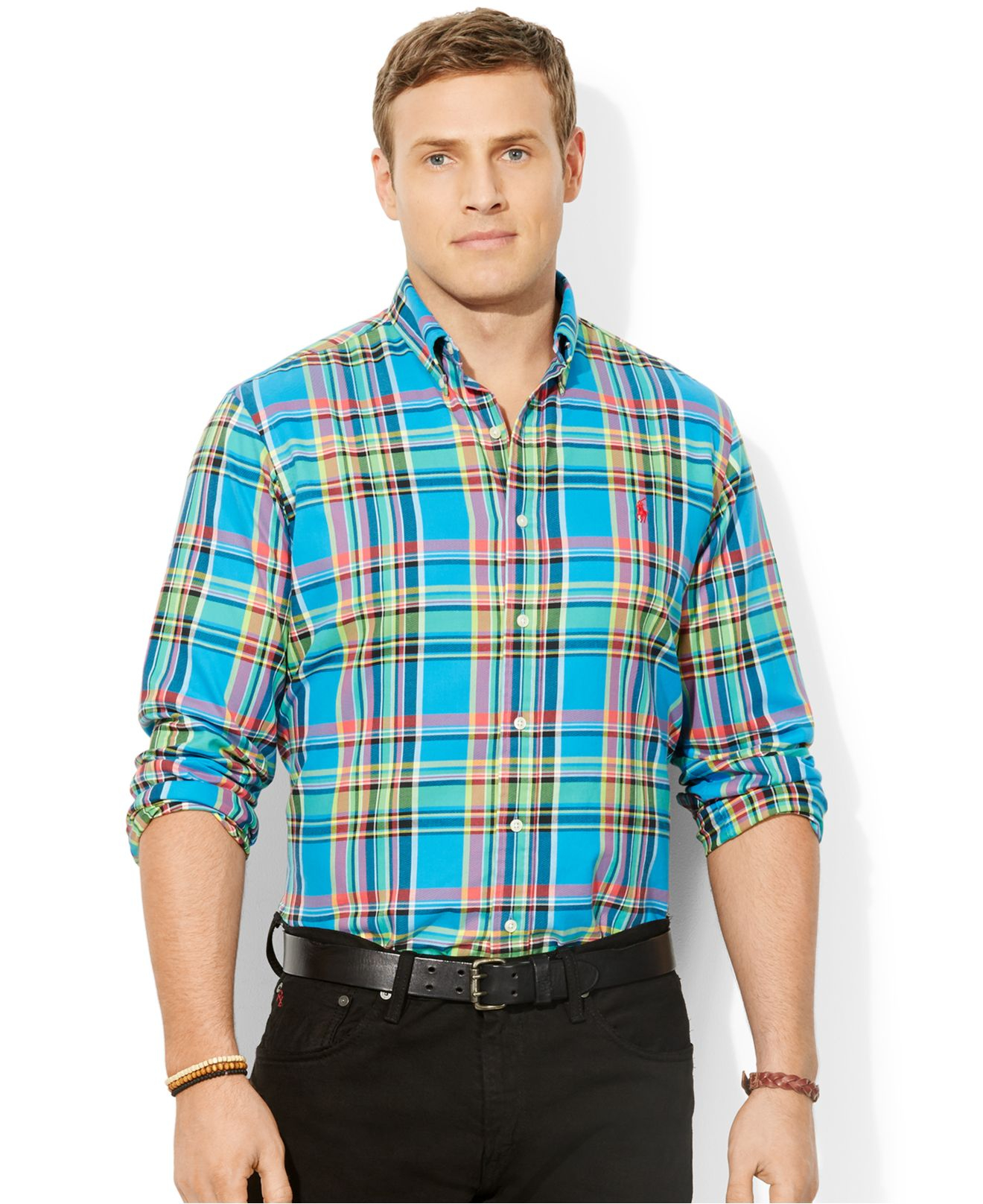 Polo Ralph Lauren Big And Tall Classic-Fit Plaid Twill ...