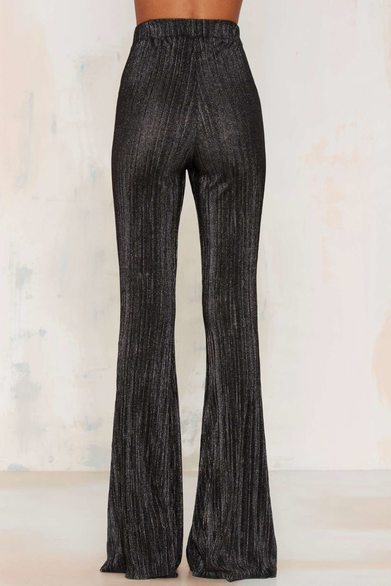 metallic high waisted pants