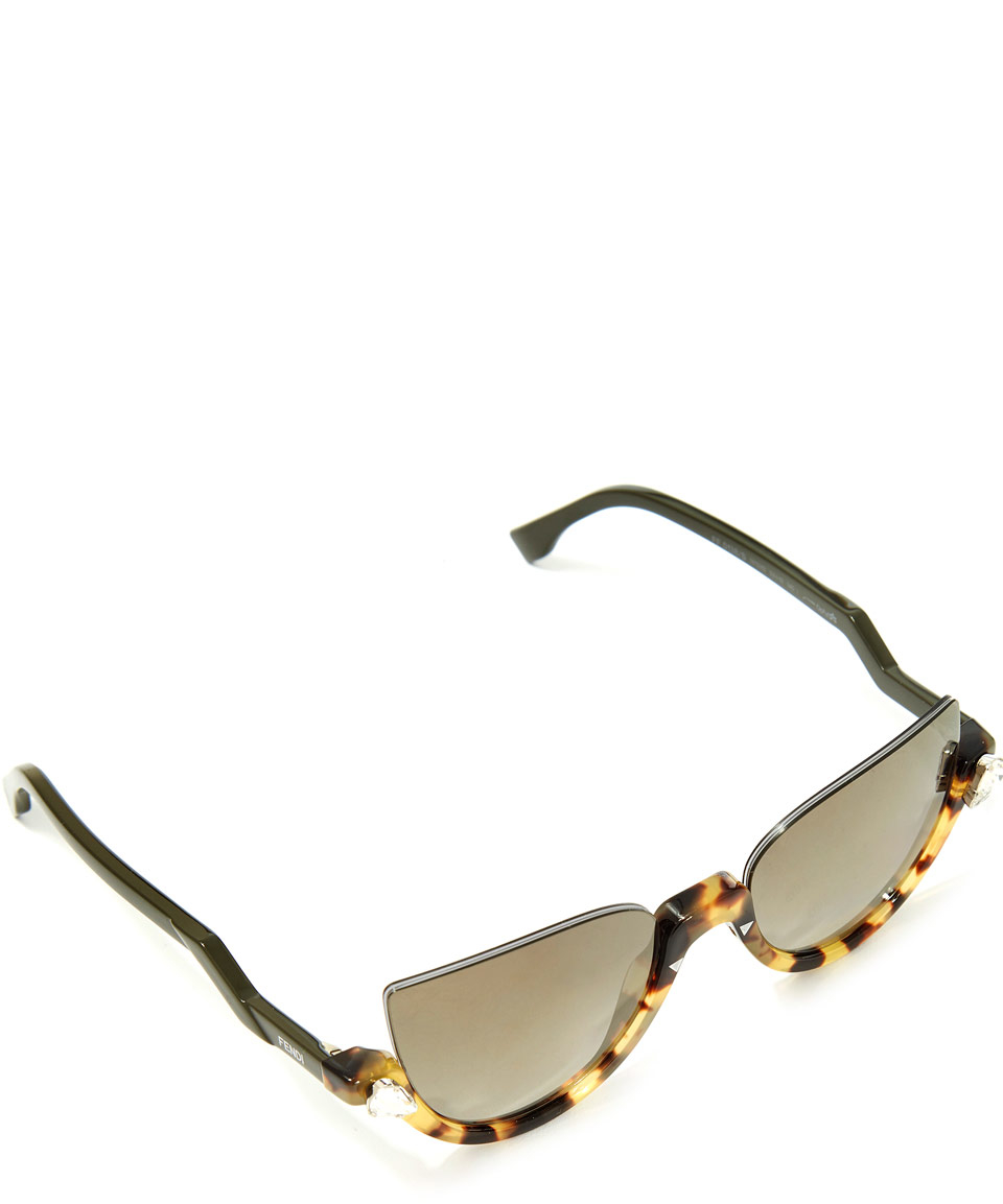 fendi half rim sunglasses