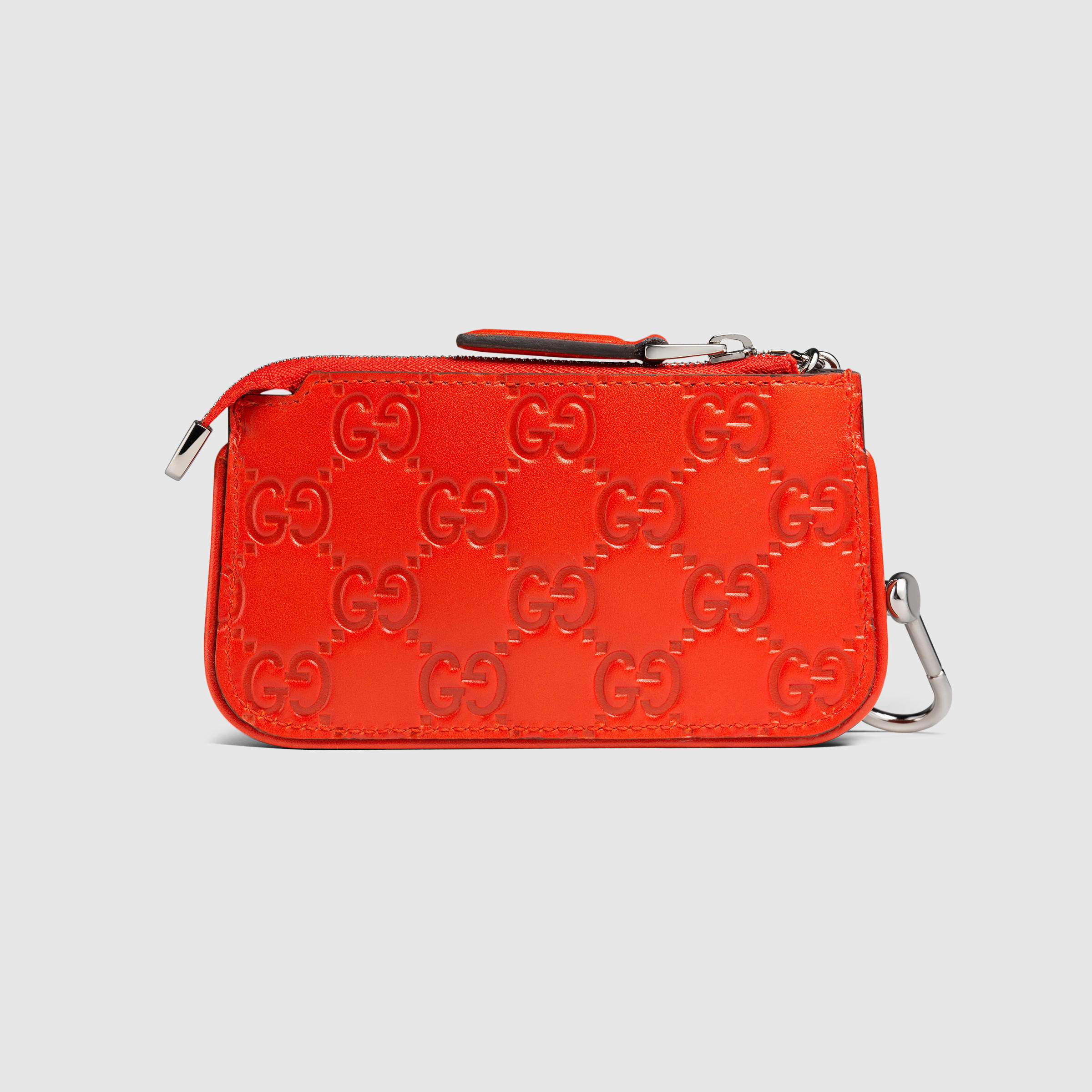 Lyst - Gucci Signature Leather Key Case in Orange