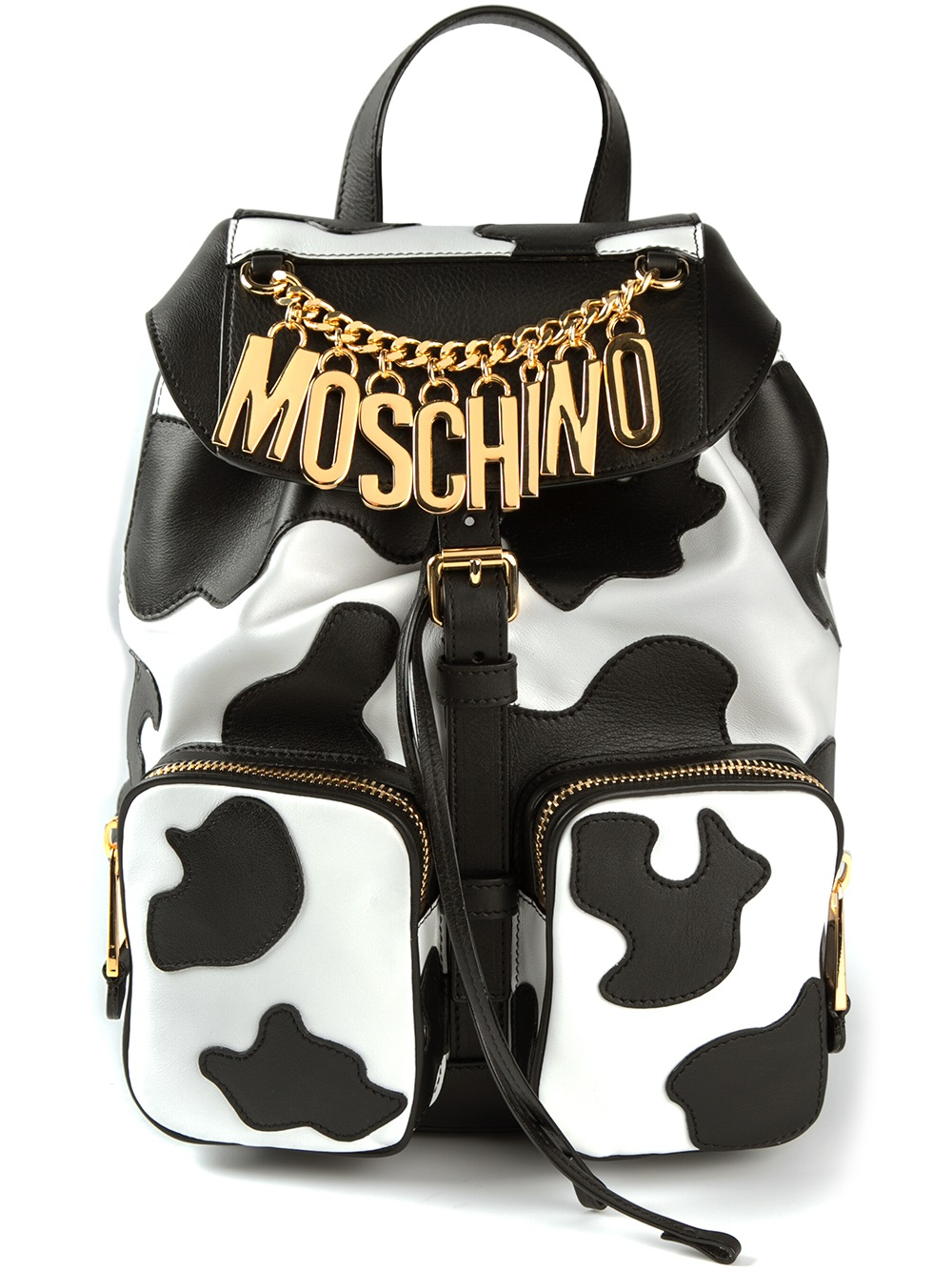 Moschino Cow Print Backpack in White | Lyst