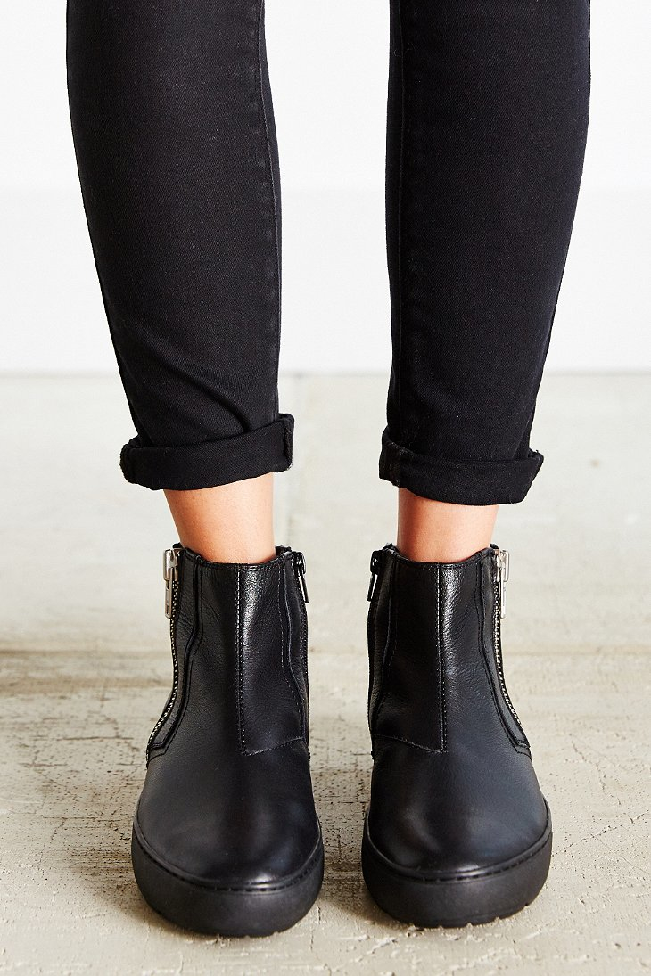 Vagabond Leather Bree Flatform Ankle Boot In Black Lyst