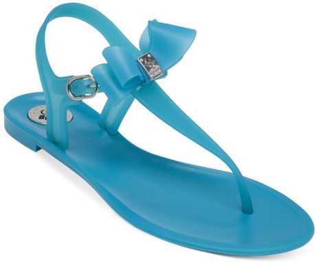 Bcbgeneration Delightful Bow Flat Thong Sandals in Blue (Bright Teal)
