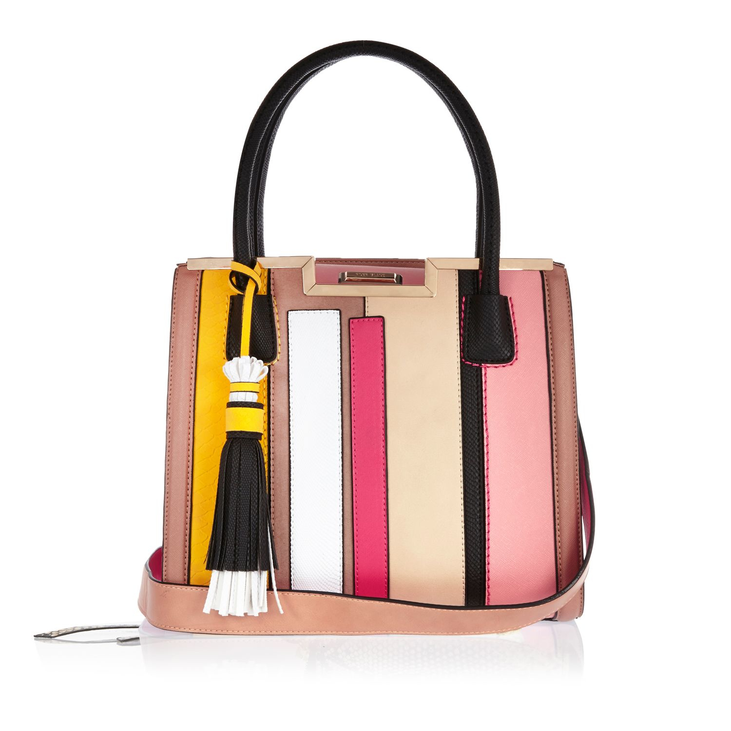 River Island Pink Stripe Boxy Tote Handbag In Lyst Gallery
