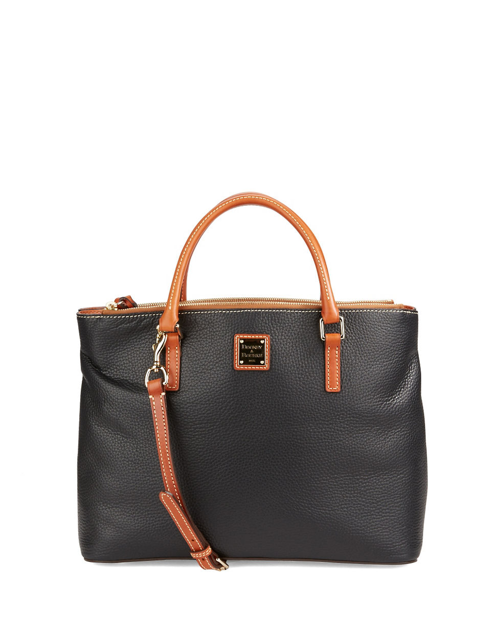 Dooney & Bourke Willa Zip Pebbled Leather Satchel in Black Lyst