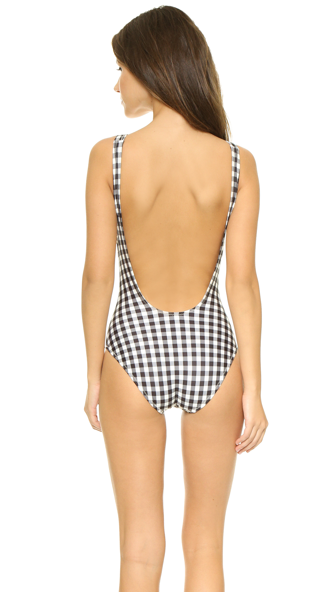 Lyst Solid & Striped The Anne Marie One Piece Swimsuit Black & White Gingham in Black