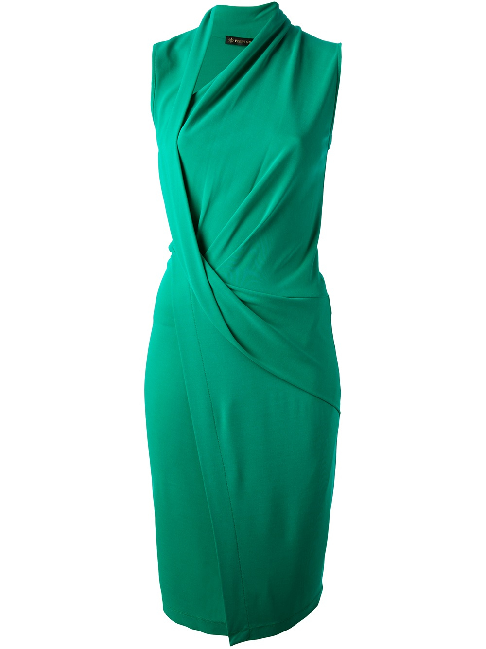 Lyst - Plein Sud Draped Jersey Dress in Green